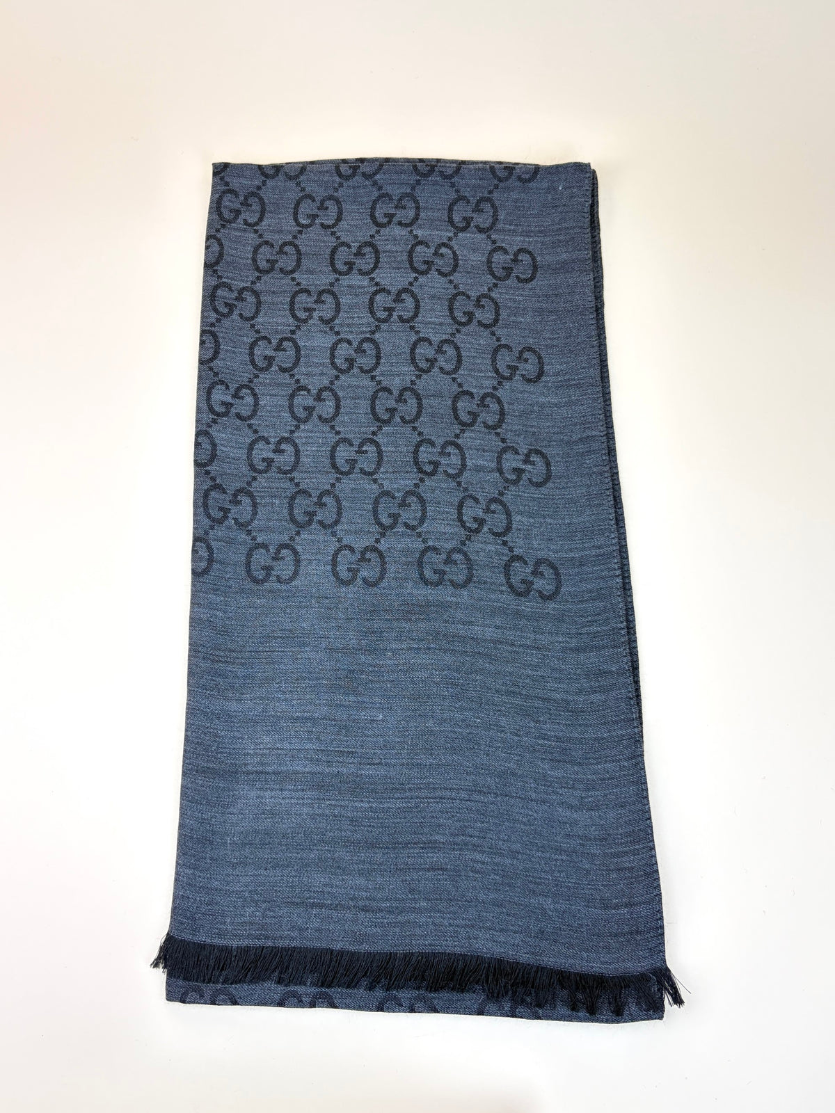 Gucci dark Grey GG wool Scarf