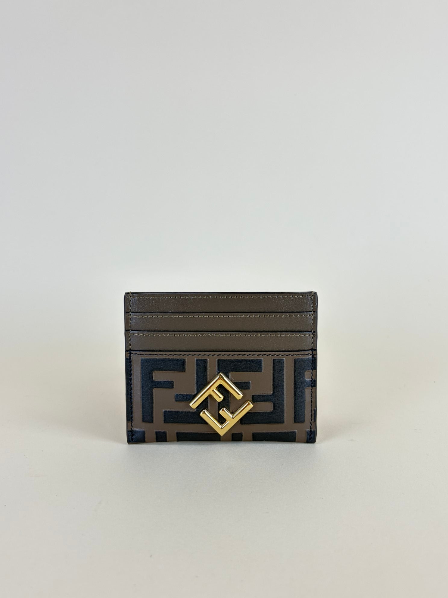 Fendi Brown FF Diamonds Card Case