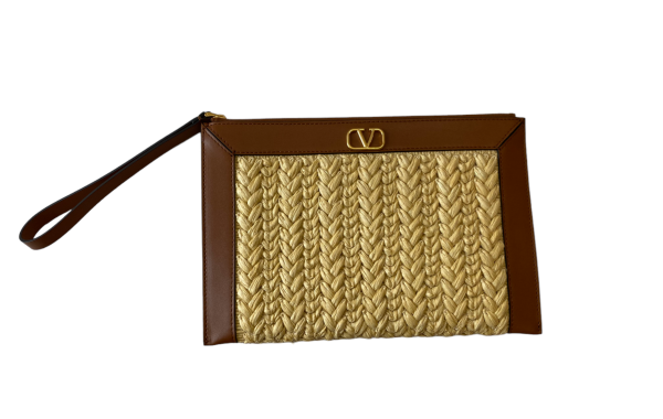 Valentino Bicolor Garavani Logo Woven Wristlet Clutch-Clutch-Valentino-The Closet Egypt