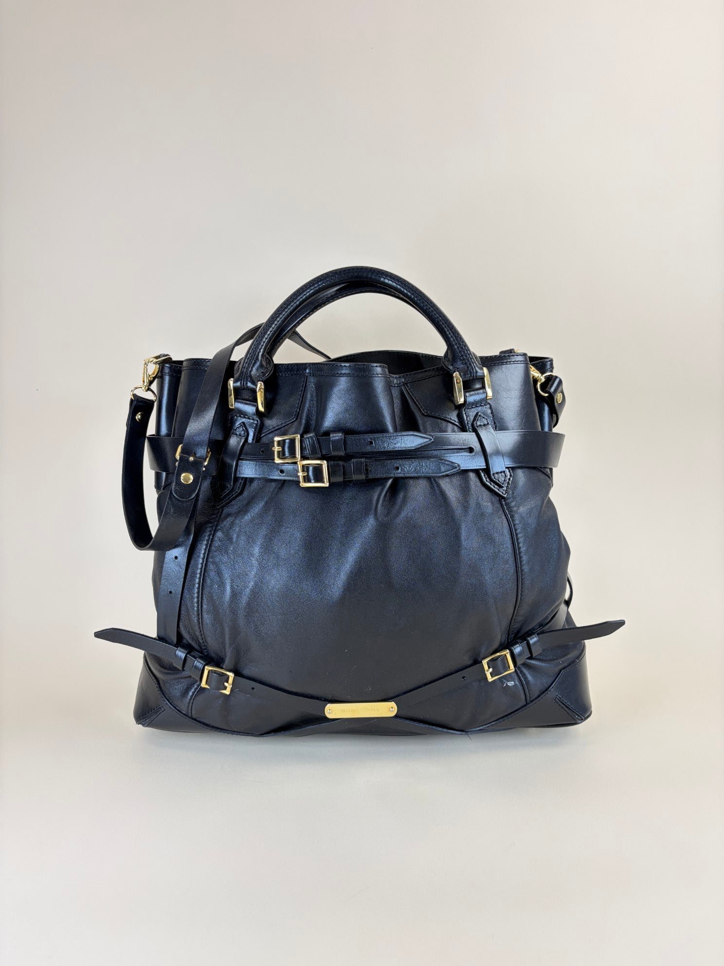 Burberry Black Soft Landscape Bridle Large Lynher Tote Bag