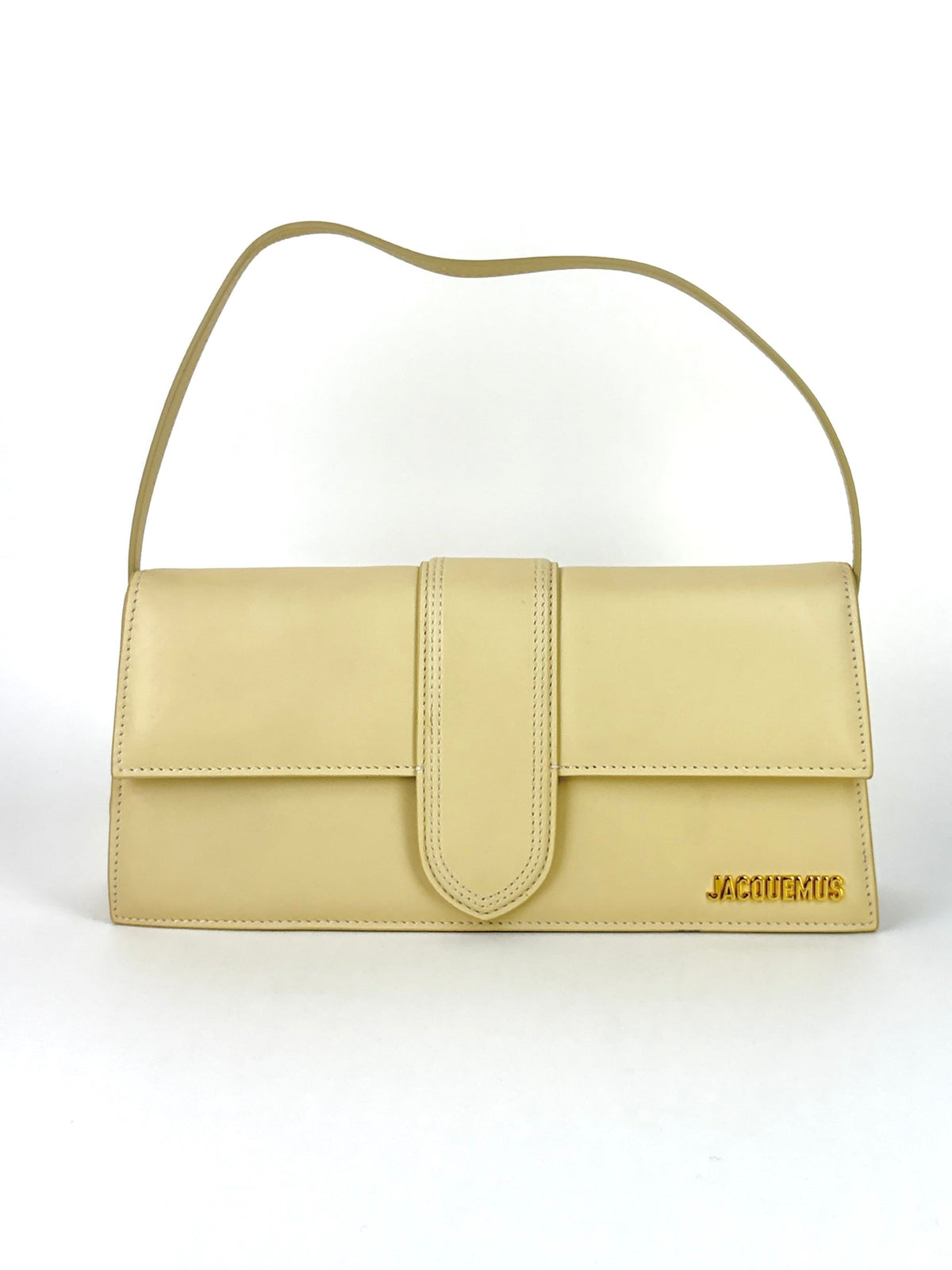 JACQUEMUS ivory the long bambino flap shoulder bag