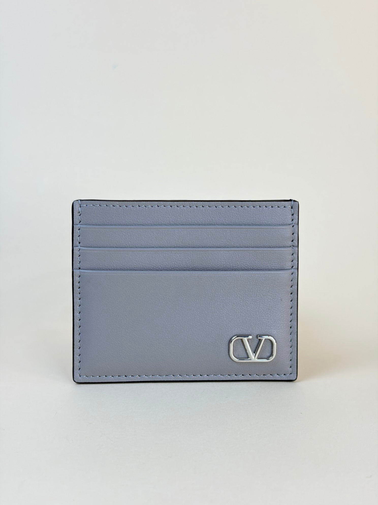 Valentino Grey Vlogo Signature Card Holder