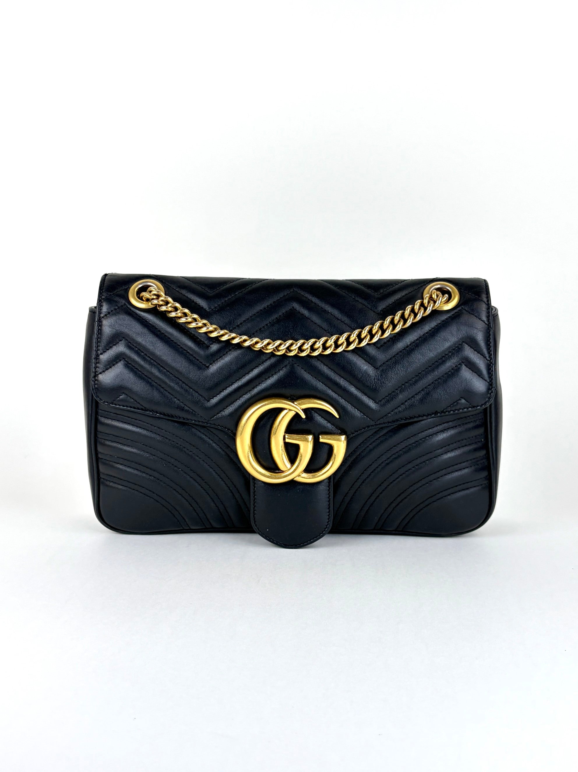 Gucci Black gg Marmont medium Shoulder Bag