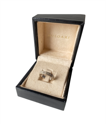 Bvlgari 18K White Gold Bvlgari Print Diamond B Zero Ring 16-Rings-Bvlgari-The Closet Egypt