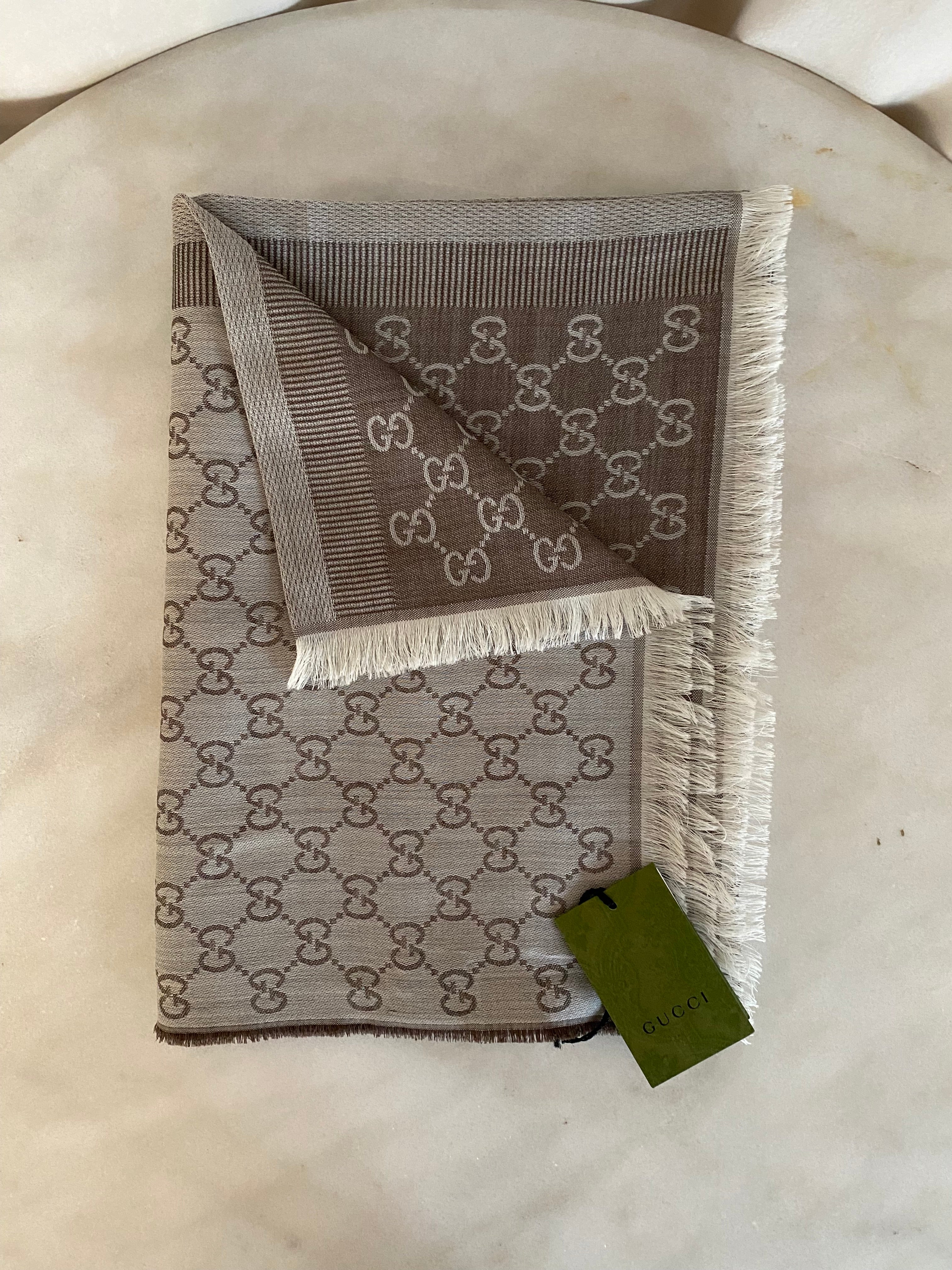 Gucci Light Brown GG Scarf-Scarf-Gucci-The Closet Egypt