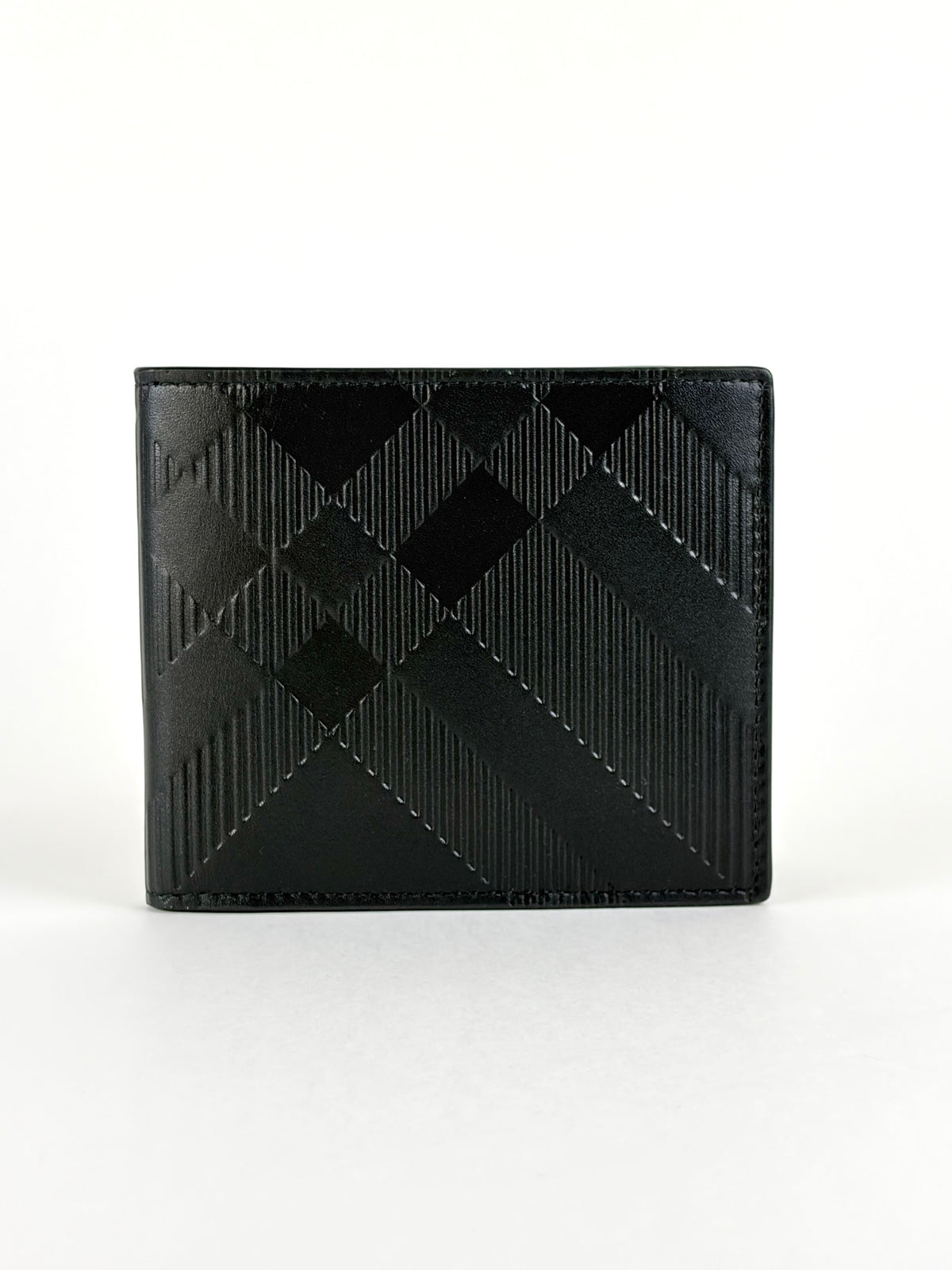 Burberry embossed check slim bifold wallet