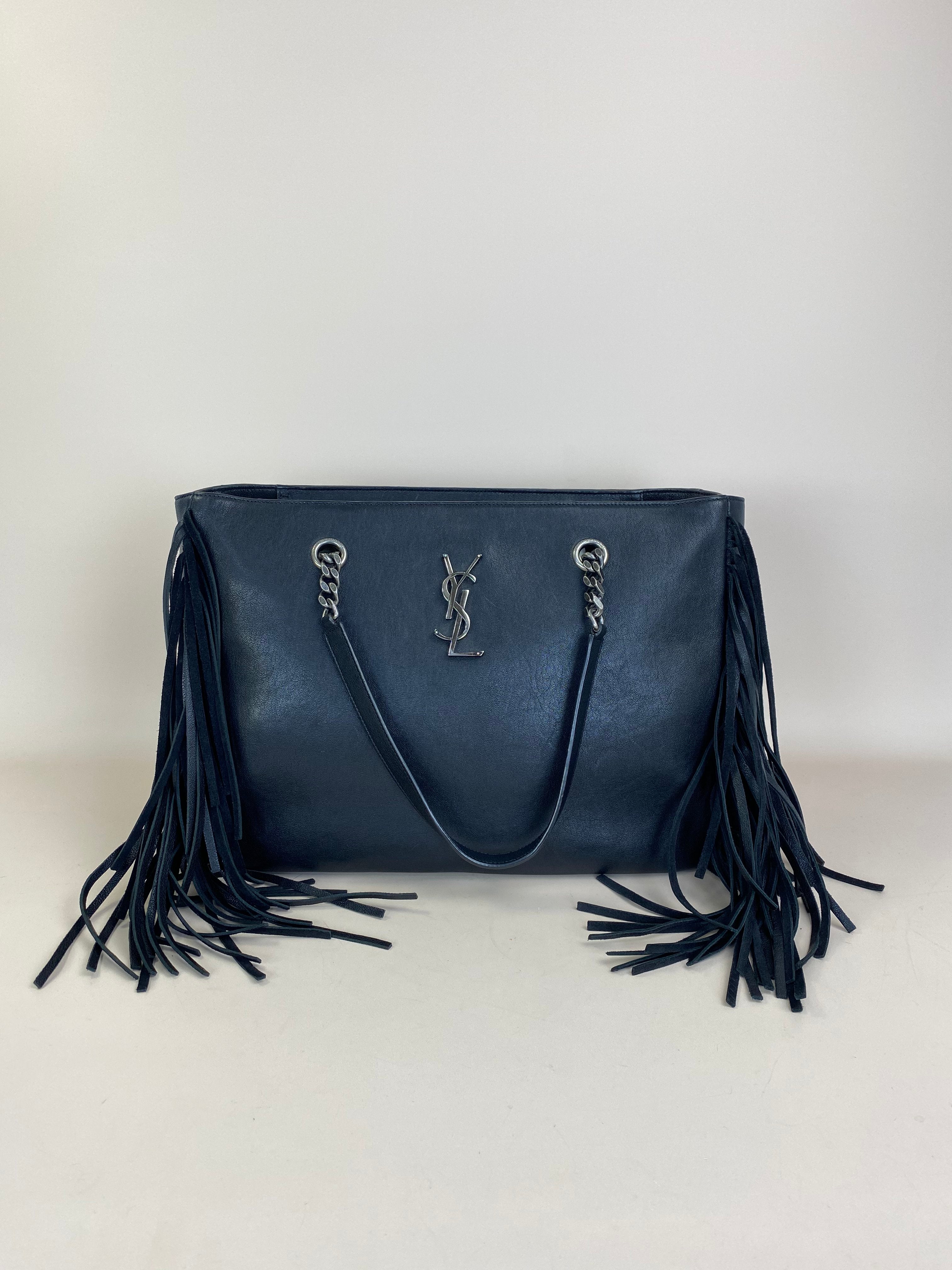 YSL Black Fringe Shopping Bag