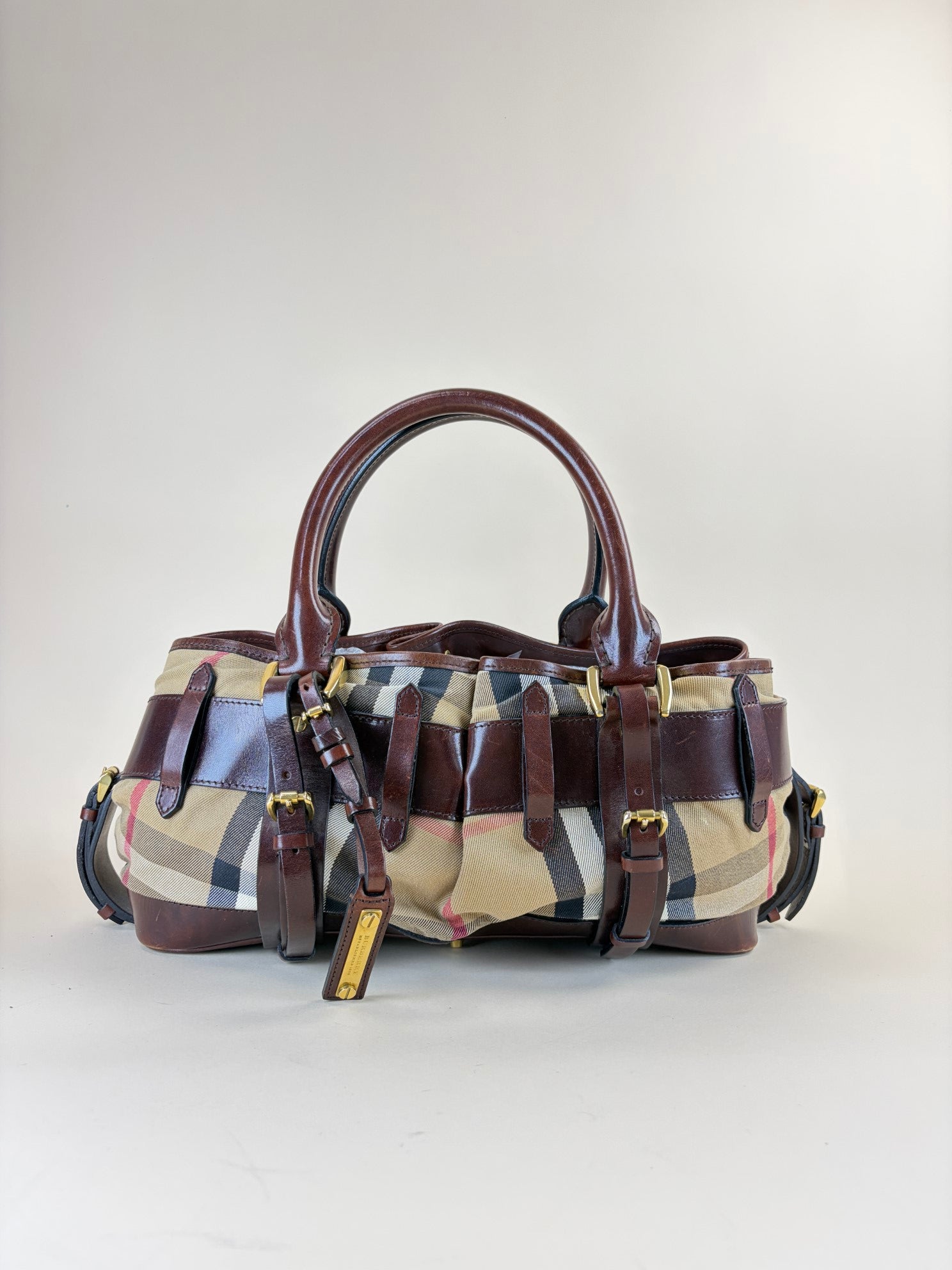 Burberry Brown House Check Rowan Satchel Bag