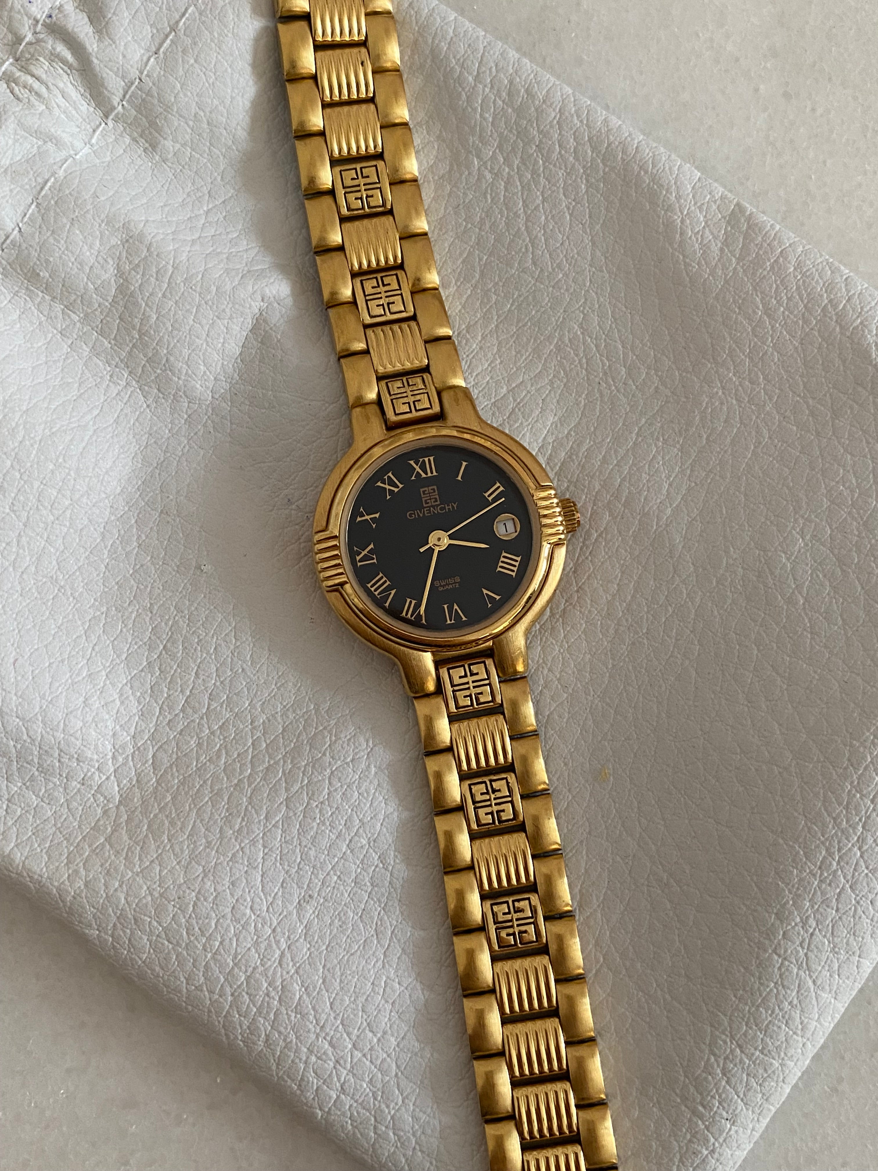 Givenchy Gold Round Face Logo Bezel Watch-Watch-Givenchy-The Closet Egypt