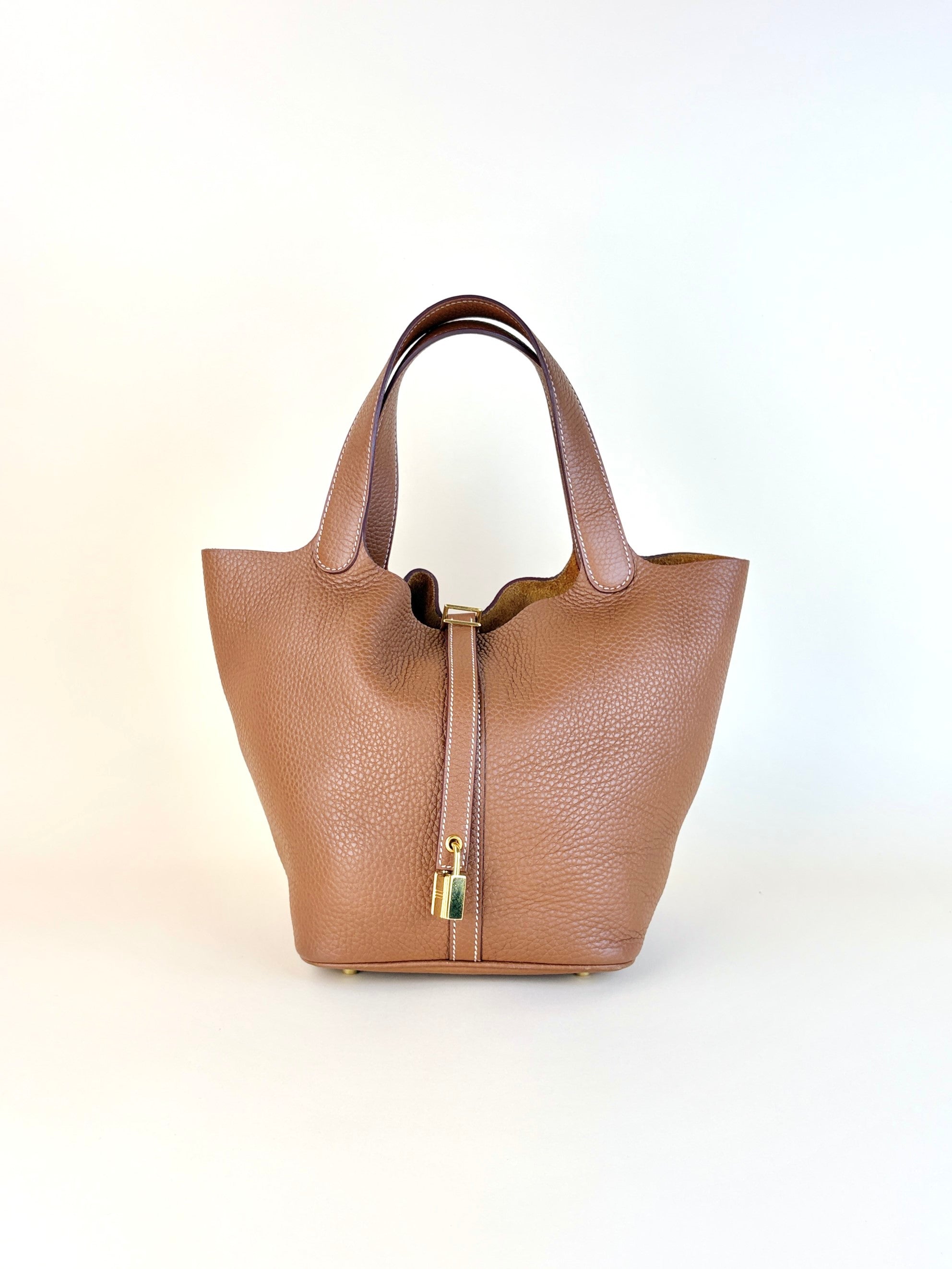 Hermes picotin 22 gold taurillon Clemence leather