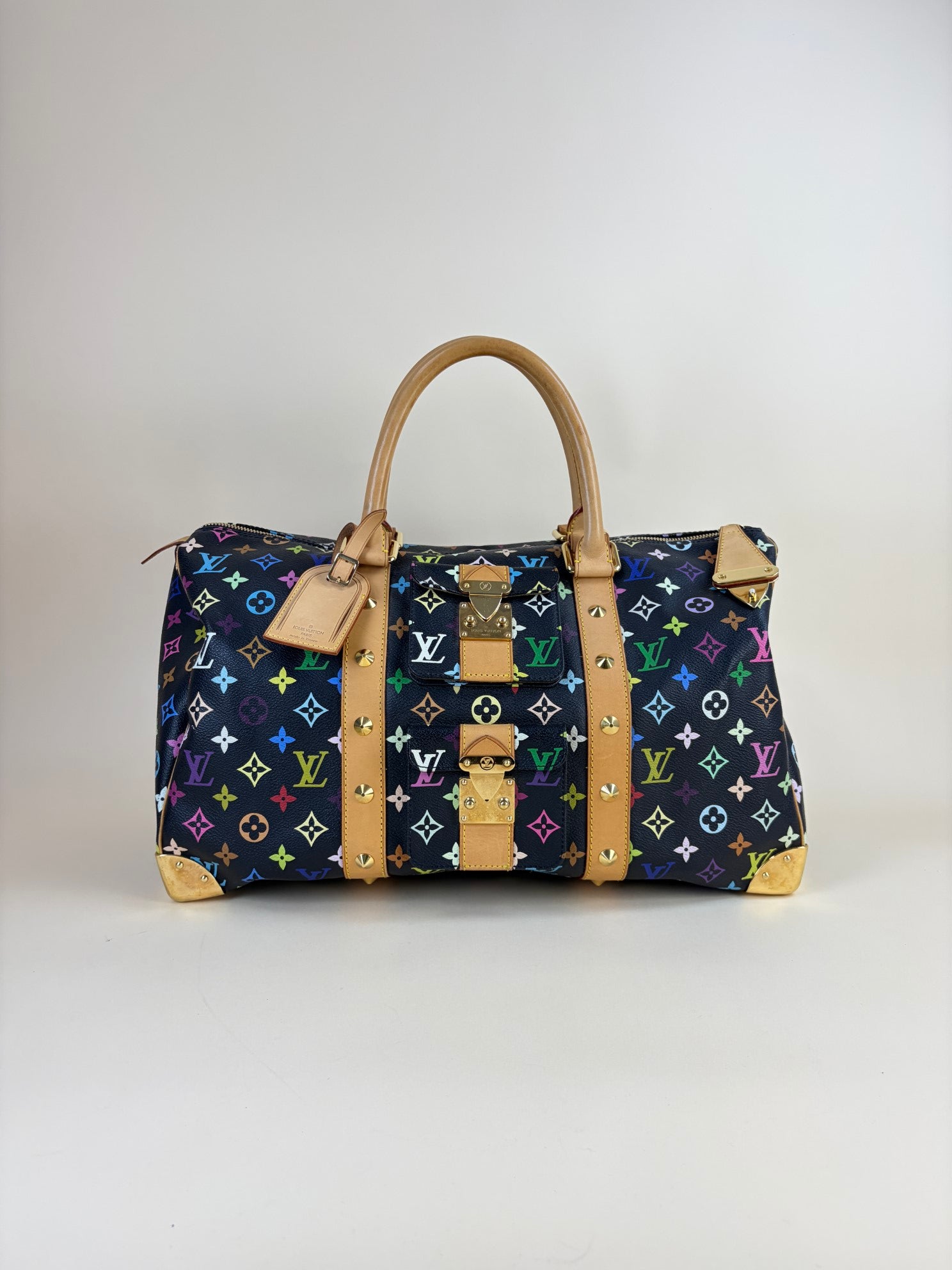 Louis Vuitton Monogram Multicolor keepall45 Black tote bag