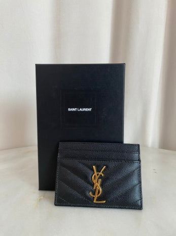 YSL Black Card Holder-Card Holder-YSL-The Closet Egypt