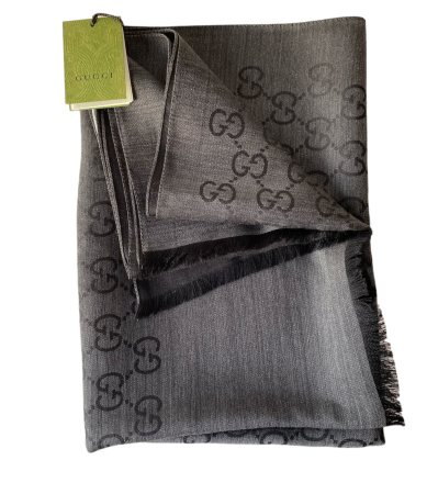 Gucci Dark Grey GG Scarf-Scarf-Gucci-The Closet Egypt