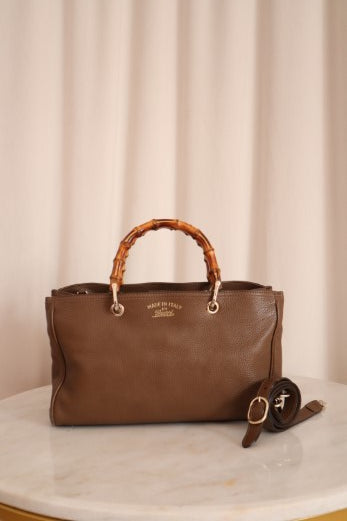 Gucci Brown Bamboo Shopper Tote Bag-handbag-Gucci-The Closet Egypt