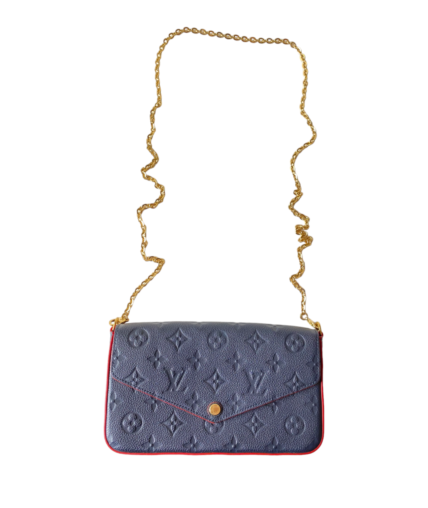 Louis Vuitton Navy Blue Monogram Empreinte Felicie Clutch-Clutch-Louis Vuitton-The Closet Egypt
