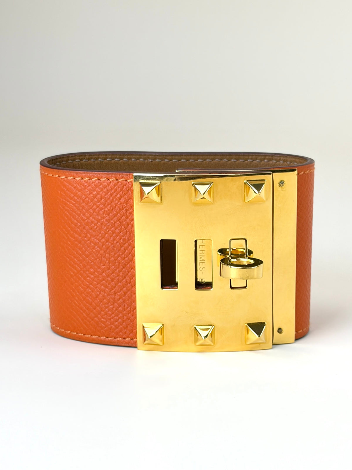 Hermes orange Epsom Kelly dog extreme bracelet s