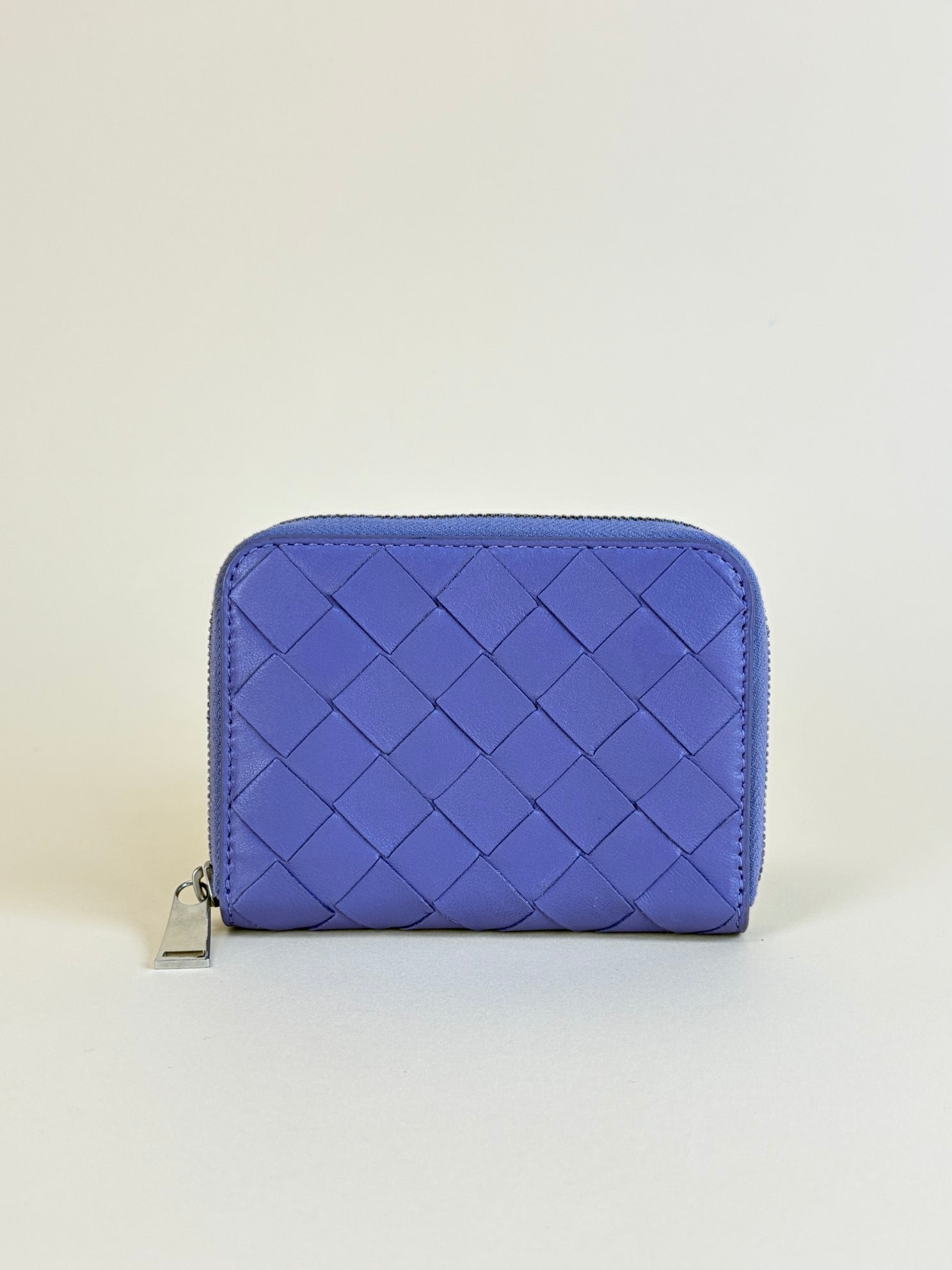 BOTTEGA Veneta lavender intercalator small leather zip around coin purse