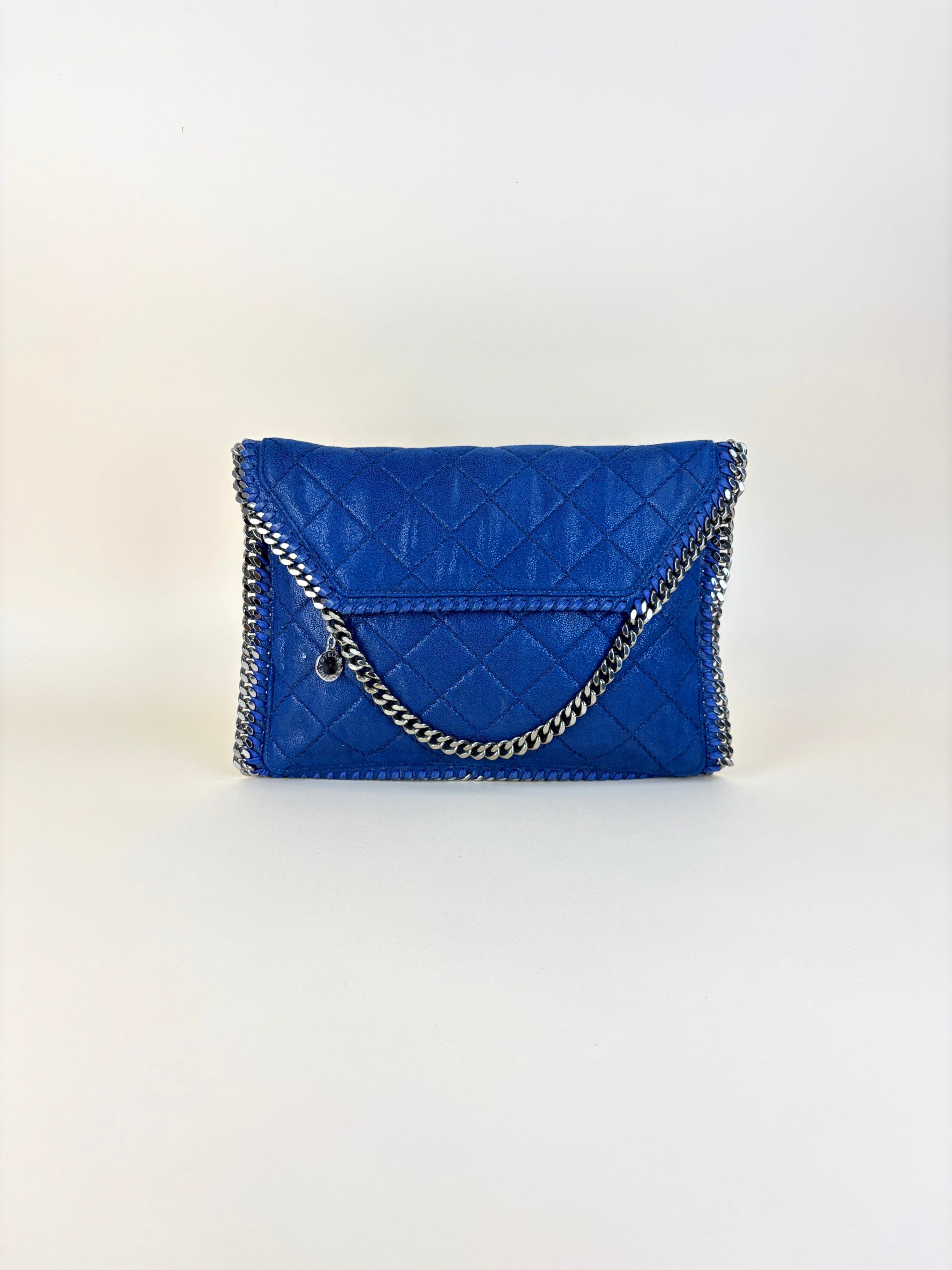 Stella McCartney blue Falabella quilted flap pouch