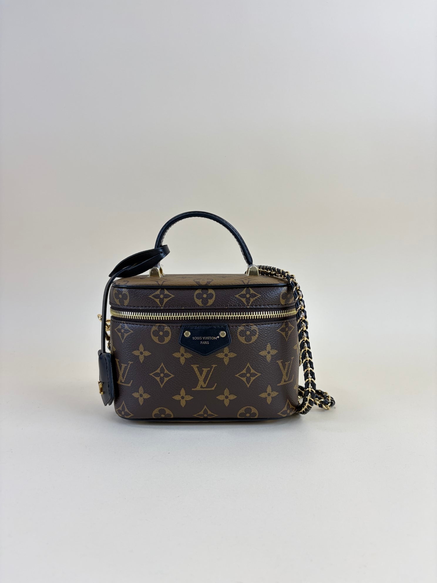 Louis Vuitton Monogram Reverse Vanity PM Top Handle Bag with Chain