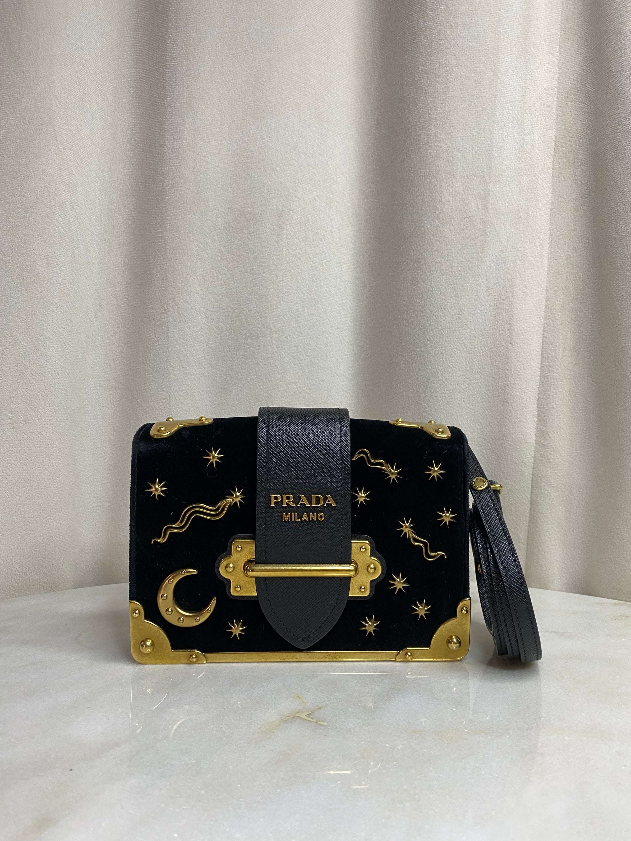 Velvet Prada Moon And Stars Bag 91010037i15x50 Cahier Crossbody Medium