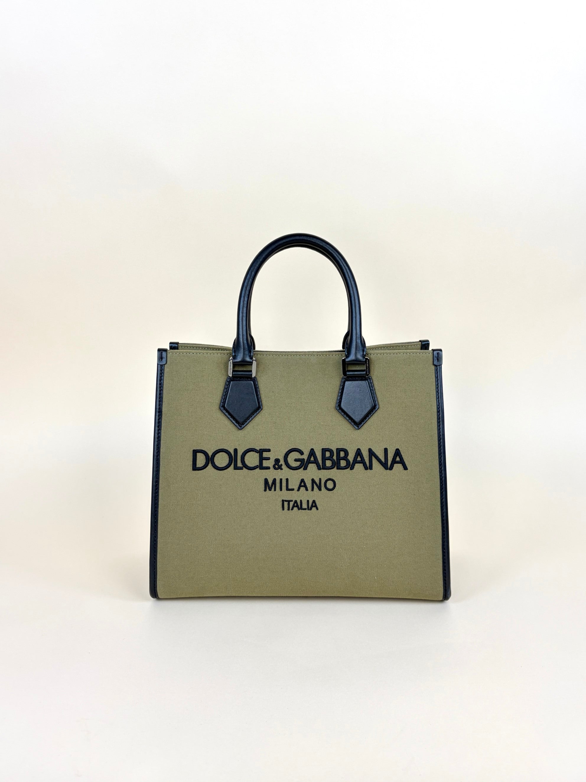 Dolce & Gabbana Bicolor Logo Edge Shopper Tote Bag