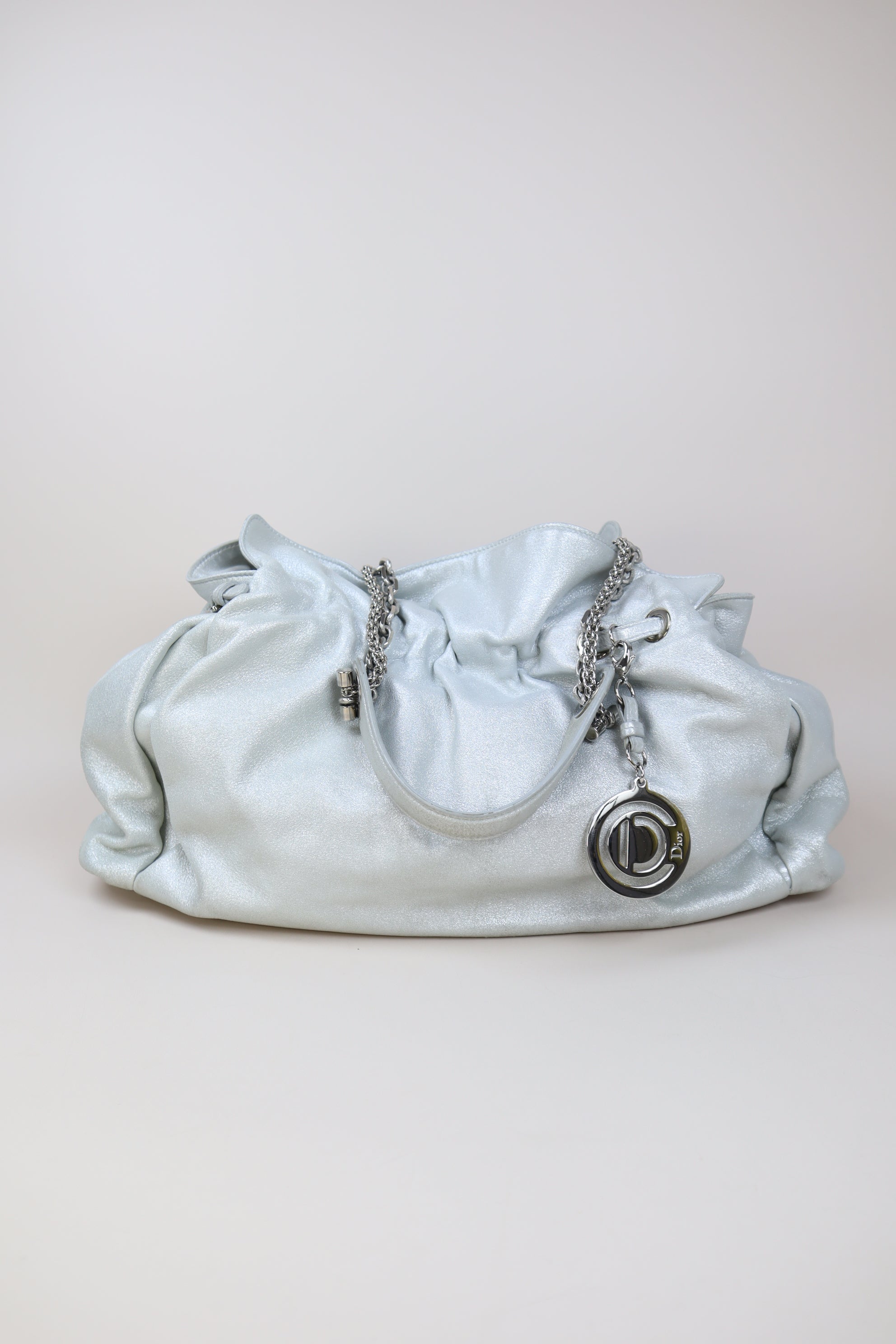 Christian Dior Silver Cannage Le Trente Shoulder Bag