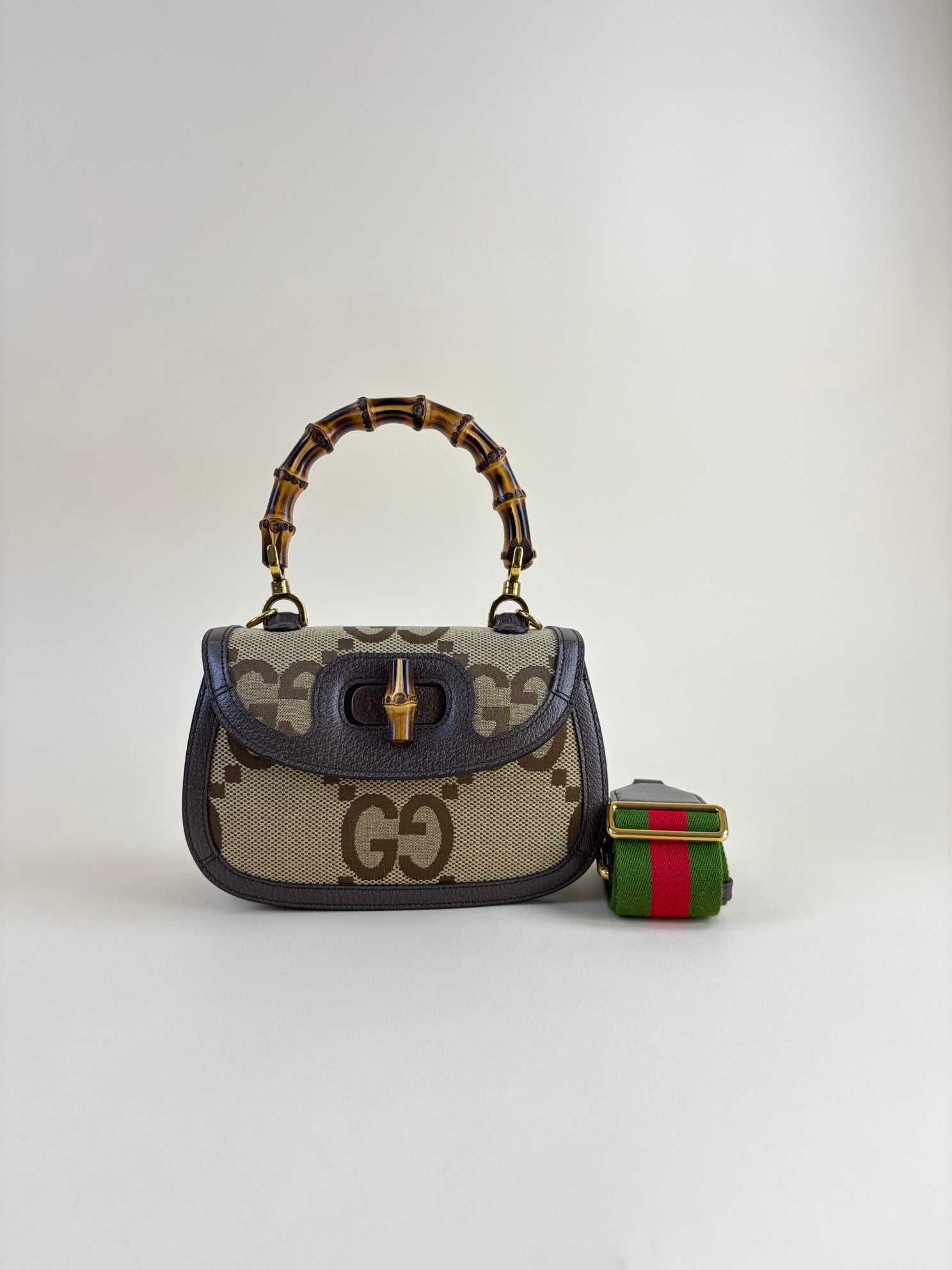 GUCCI monogram gg jumbo canvas bamboo1947small