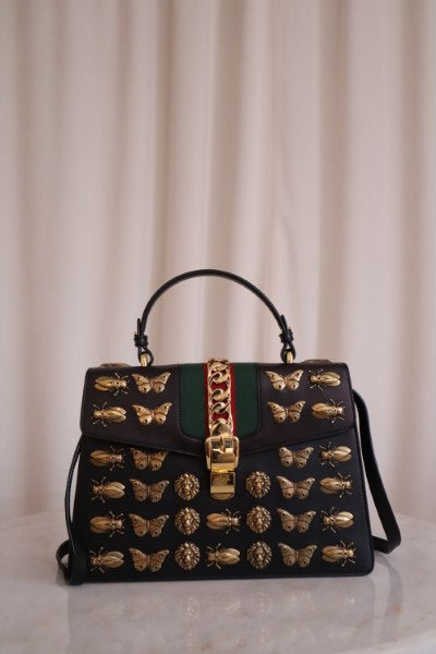 Gucci Black Sylvie Limited Edition Animals Bag1