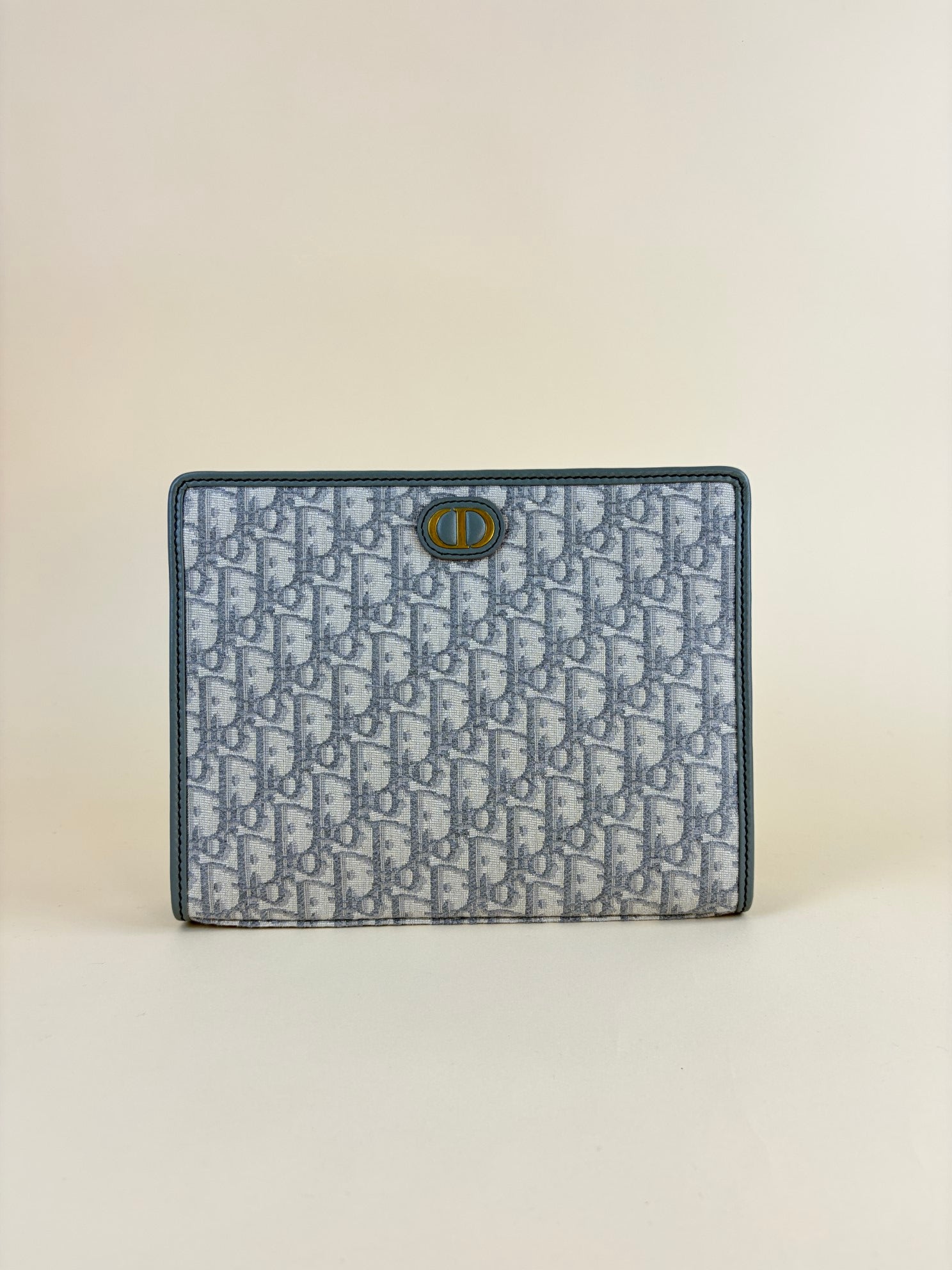 Dior grey oblique Montaigne pouch clutch