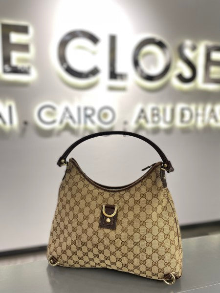 Gucci Brown GG Abbey Medium Hobo Bag-handbag-Gucci-The Closet Egypt