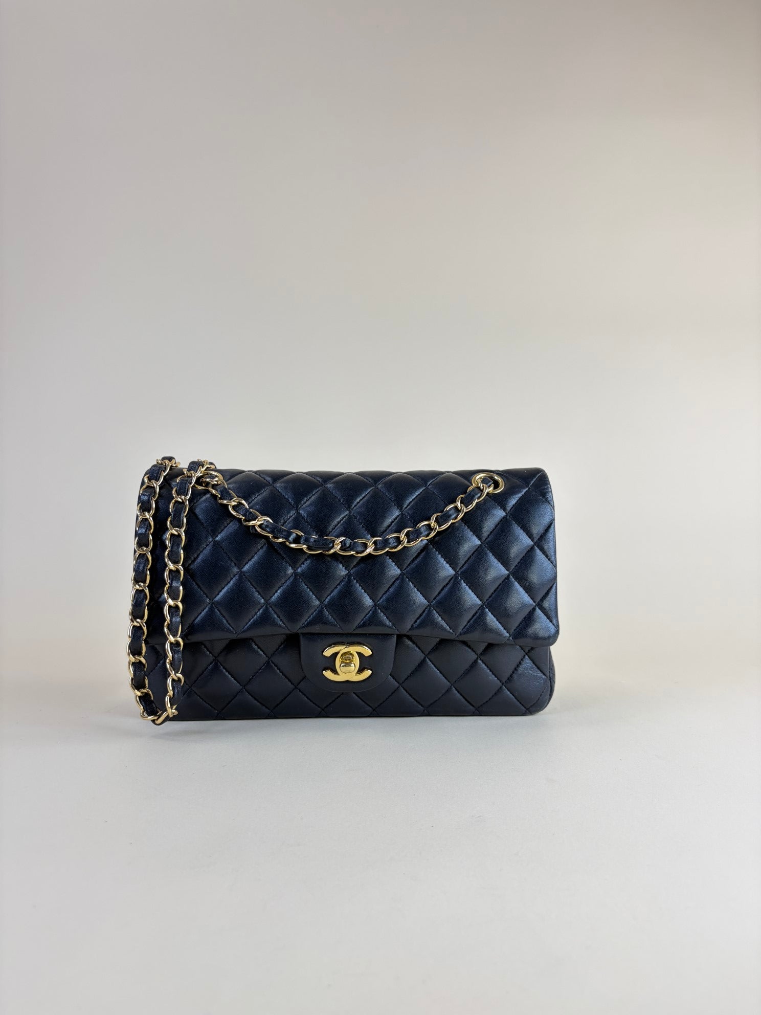 Chanel Black Double Flap Medium Shoulder Bag