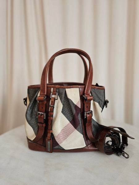 Burberry Brown Mega Check Lowry Tote Bag-handbag-Burberry-The Closet Egypt