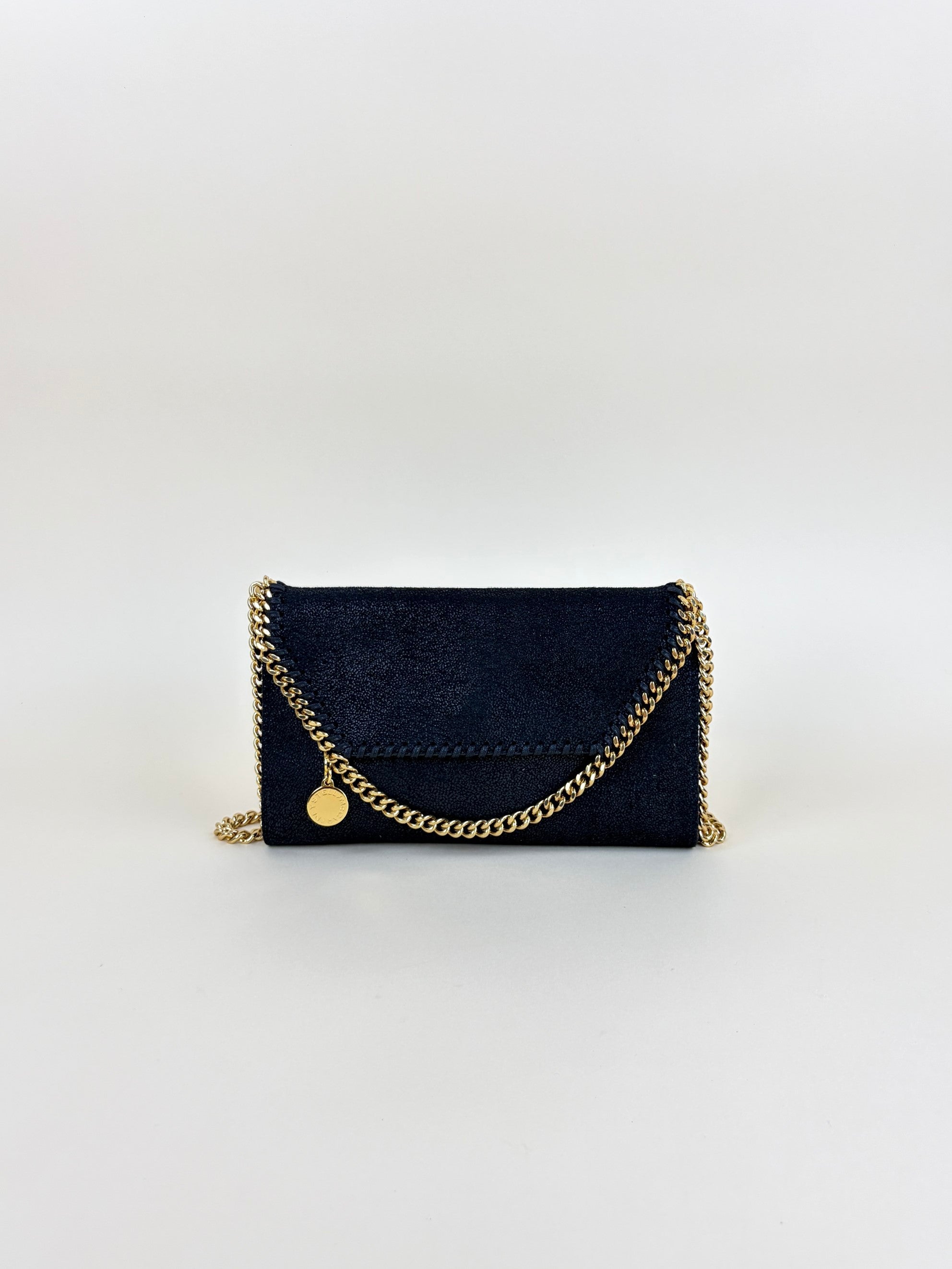 Stella Mccartney Black Falabella Wallet Crossbody Bag