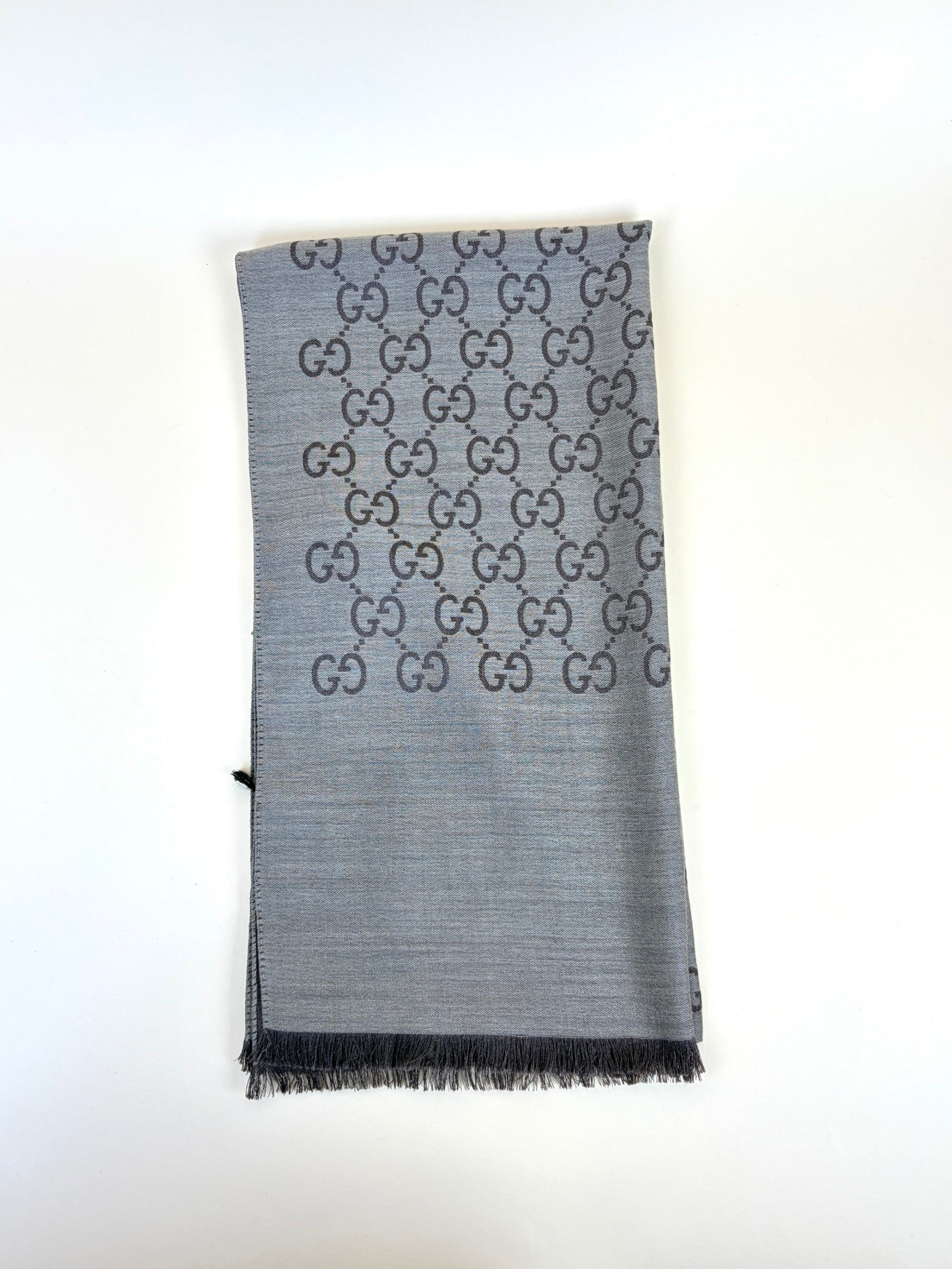 Gucci Dark Brown GG Monogram Wool/Silk Scarf