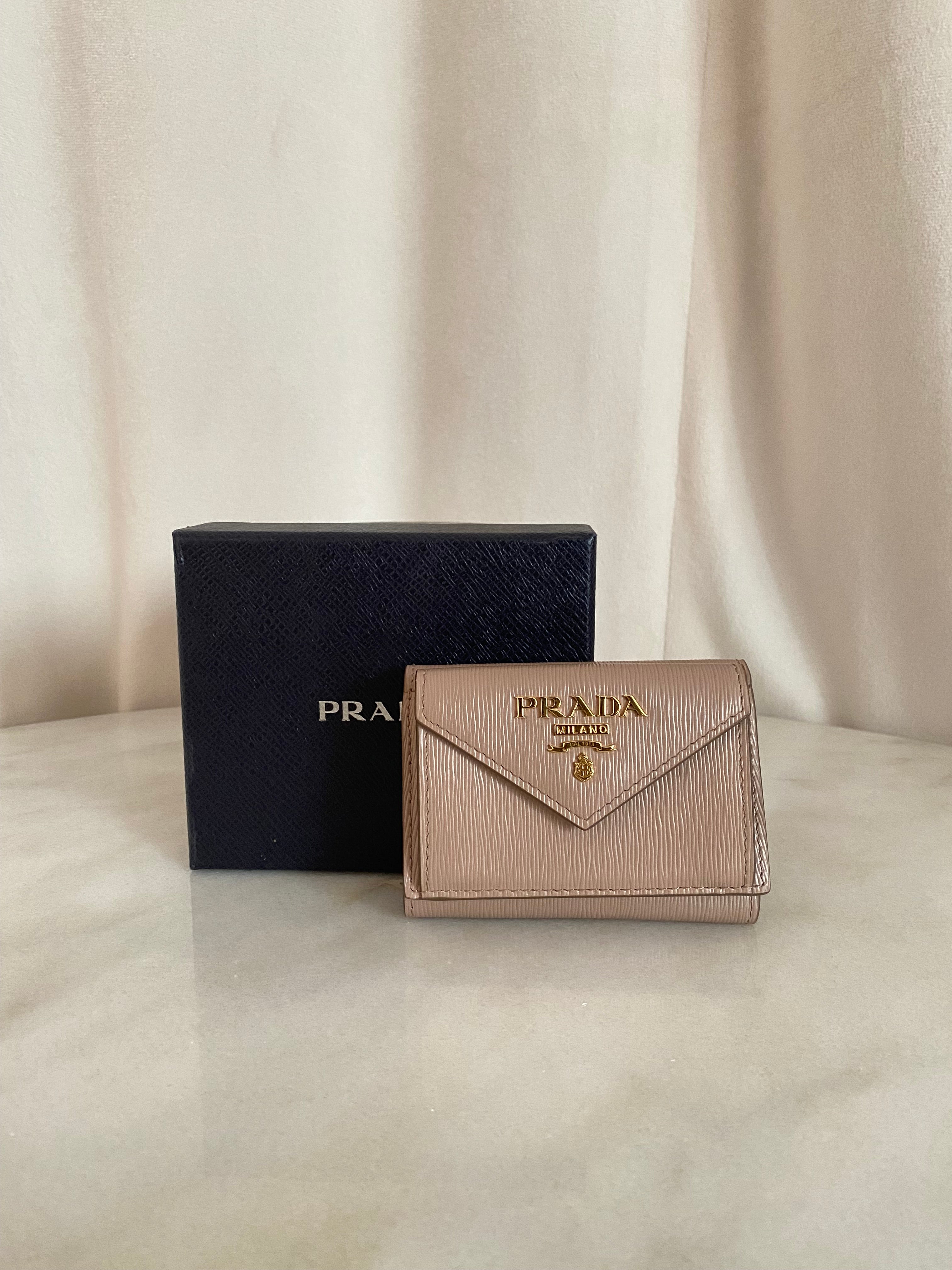 Prada Nude Trifold Small Wallet-wallet-Prada-The Closet Egypt