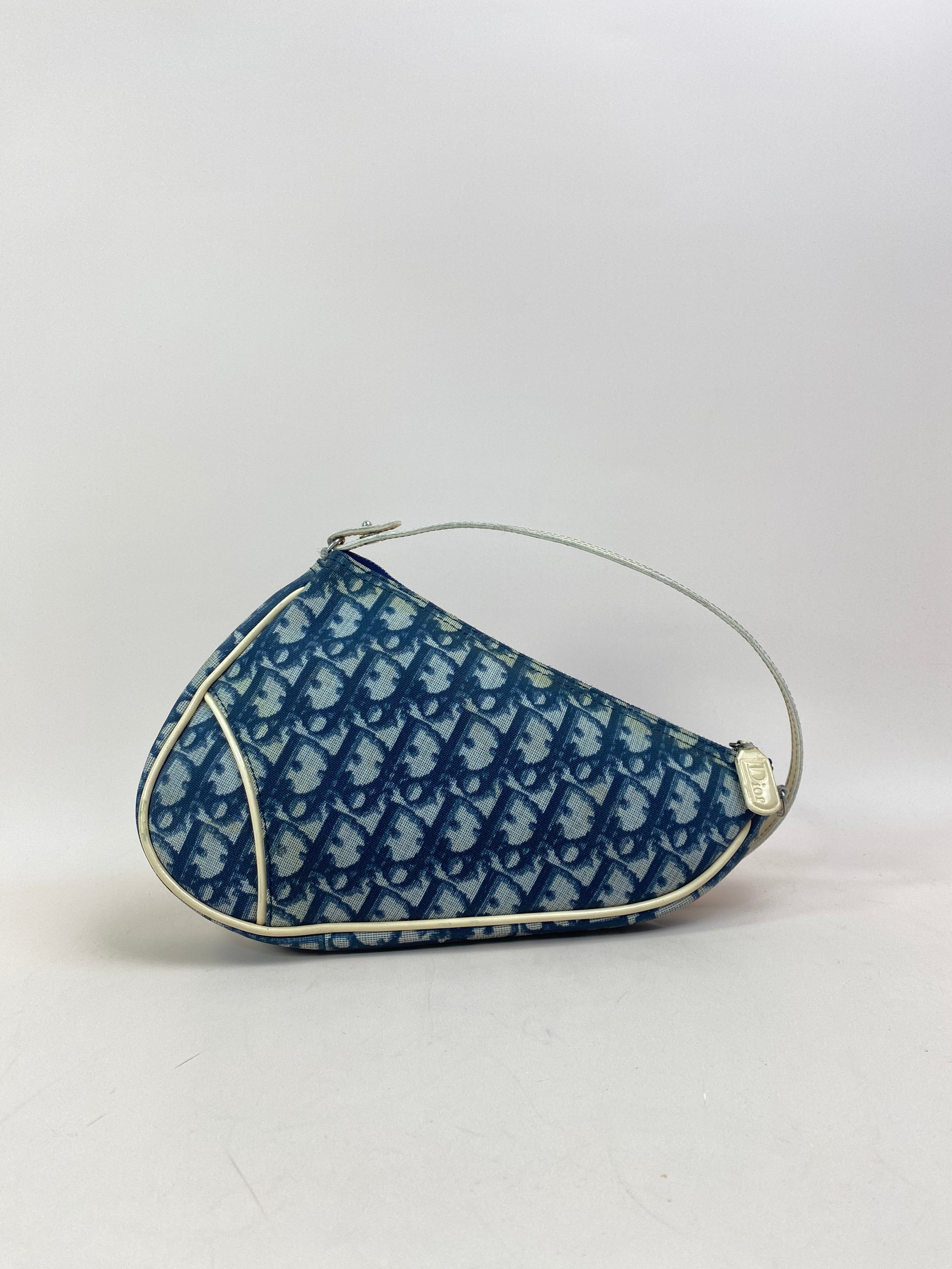 Christian Dior Navy Blue Mini Saddle Oblique Bag