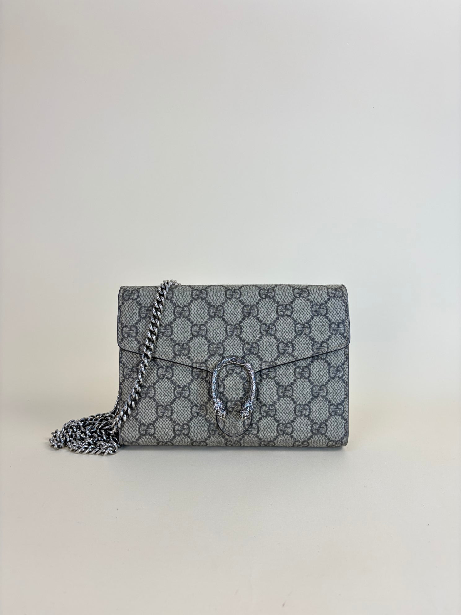 Gucci Ebony GG Supreme Dionysus Wallet On Chain