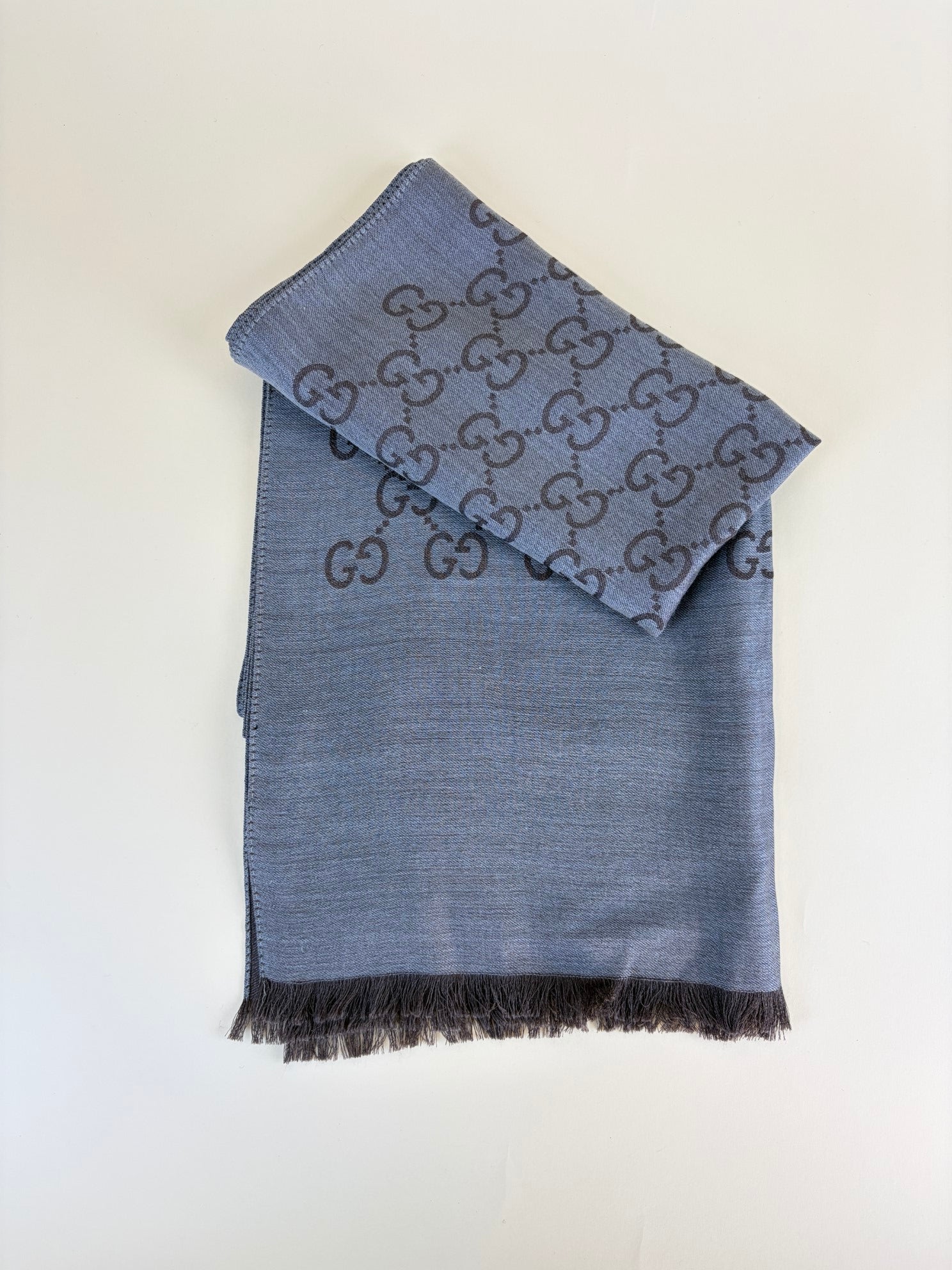 Gucci Bicolor GG Wool Silk Scarf