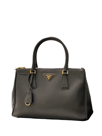 Prada Black Galleria Double Zip Small Bag-handbag-Prada-The Closet Egypt