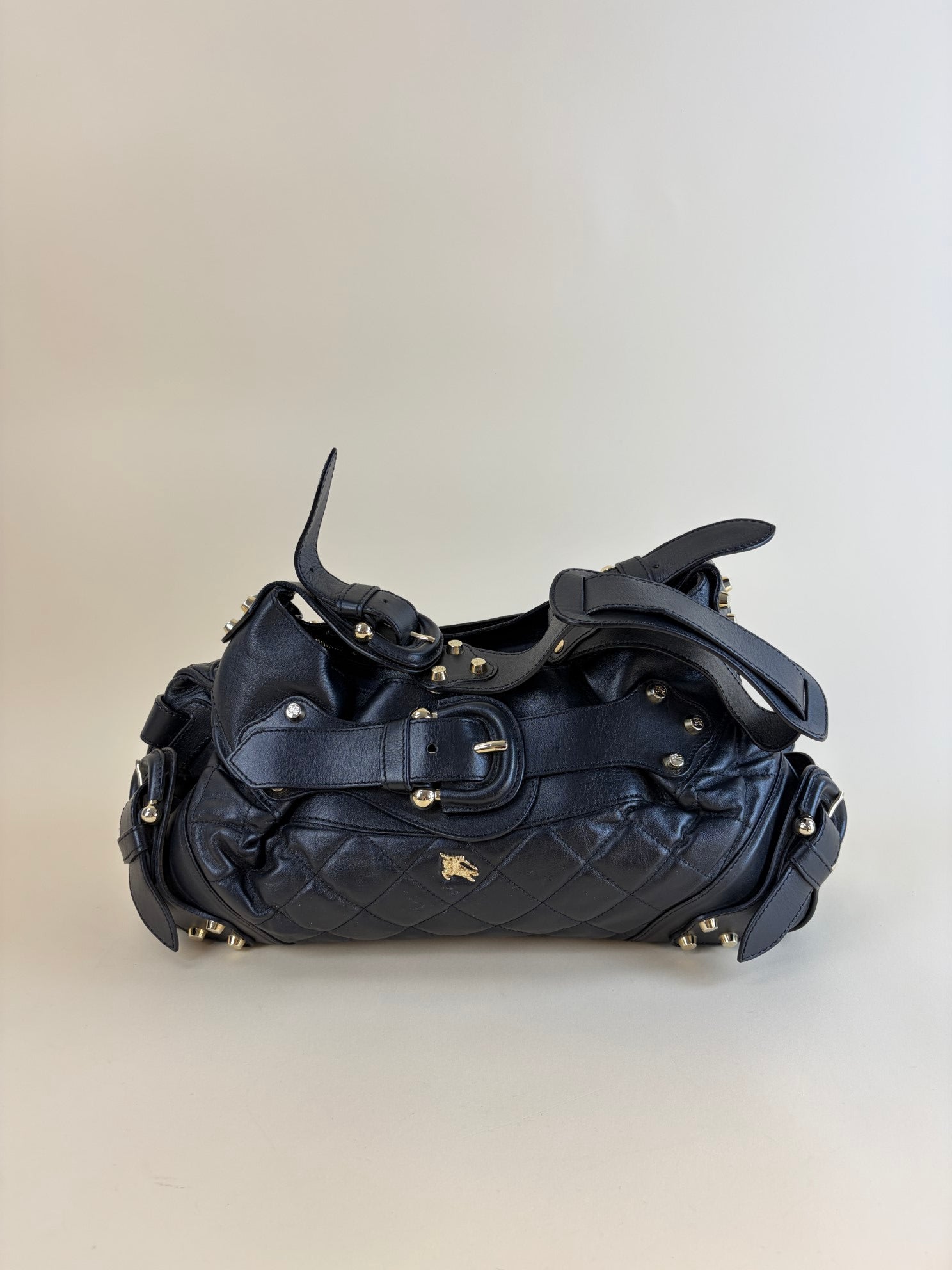 Burberry Black Beaton Quilted Large Shoulder Bag