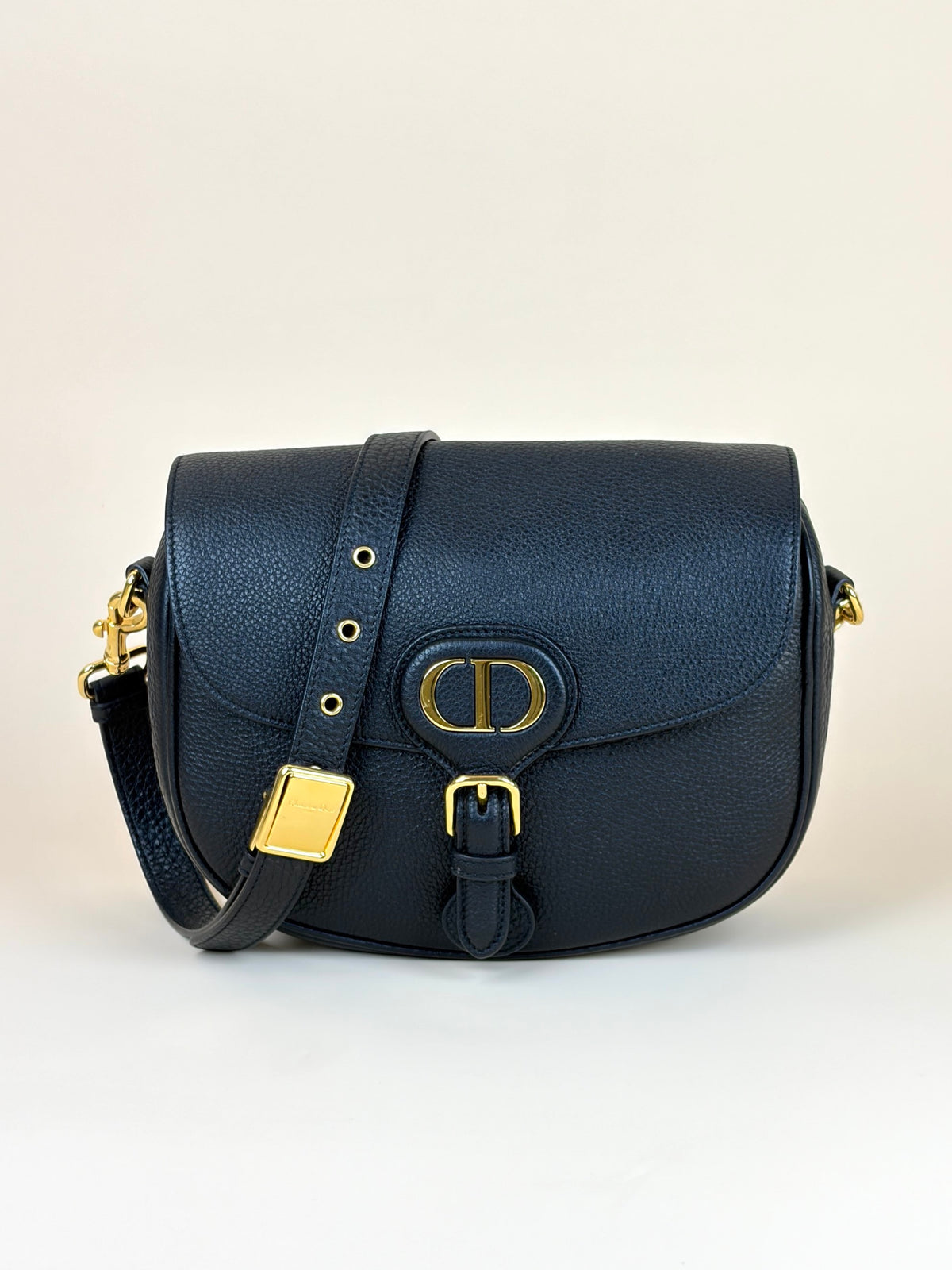 Christian Dior Black grained calfskin Bobby Medium Bag