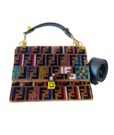 Fendi Multicolor Velvet Kan I Top Handle Bag-handbag-Fendi-The Closet Egypt