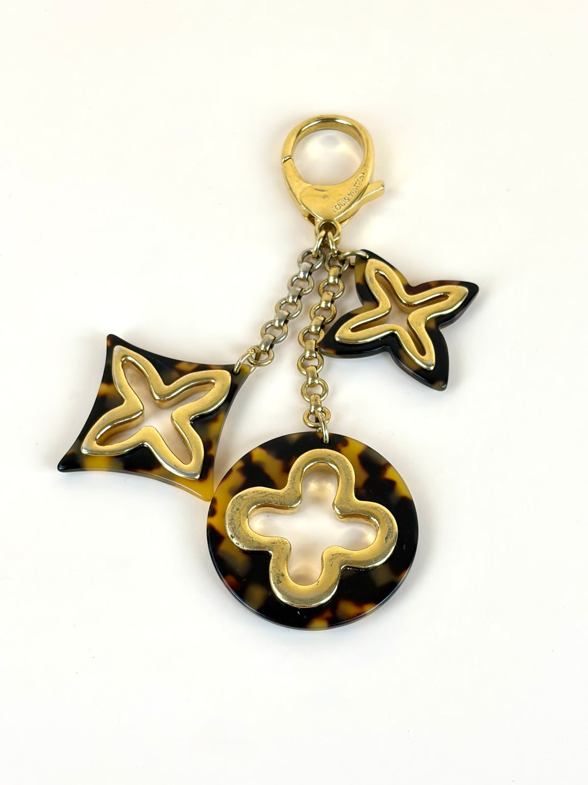 LOUIS VUITTON tortoise shell resin in solence key holder and bag charm