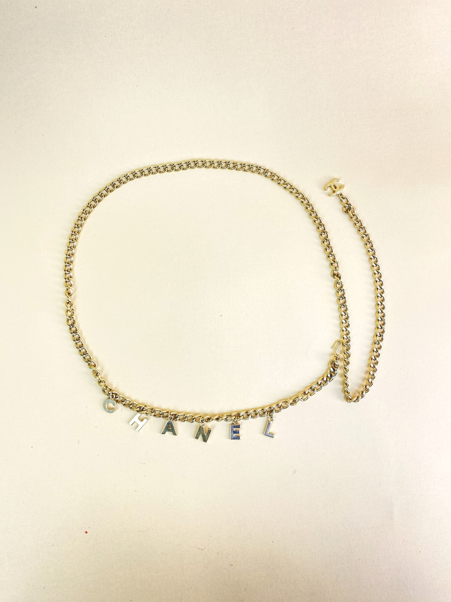 Chanel Gold cc chain letters belt