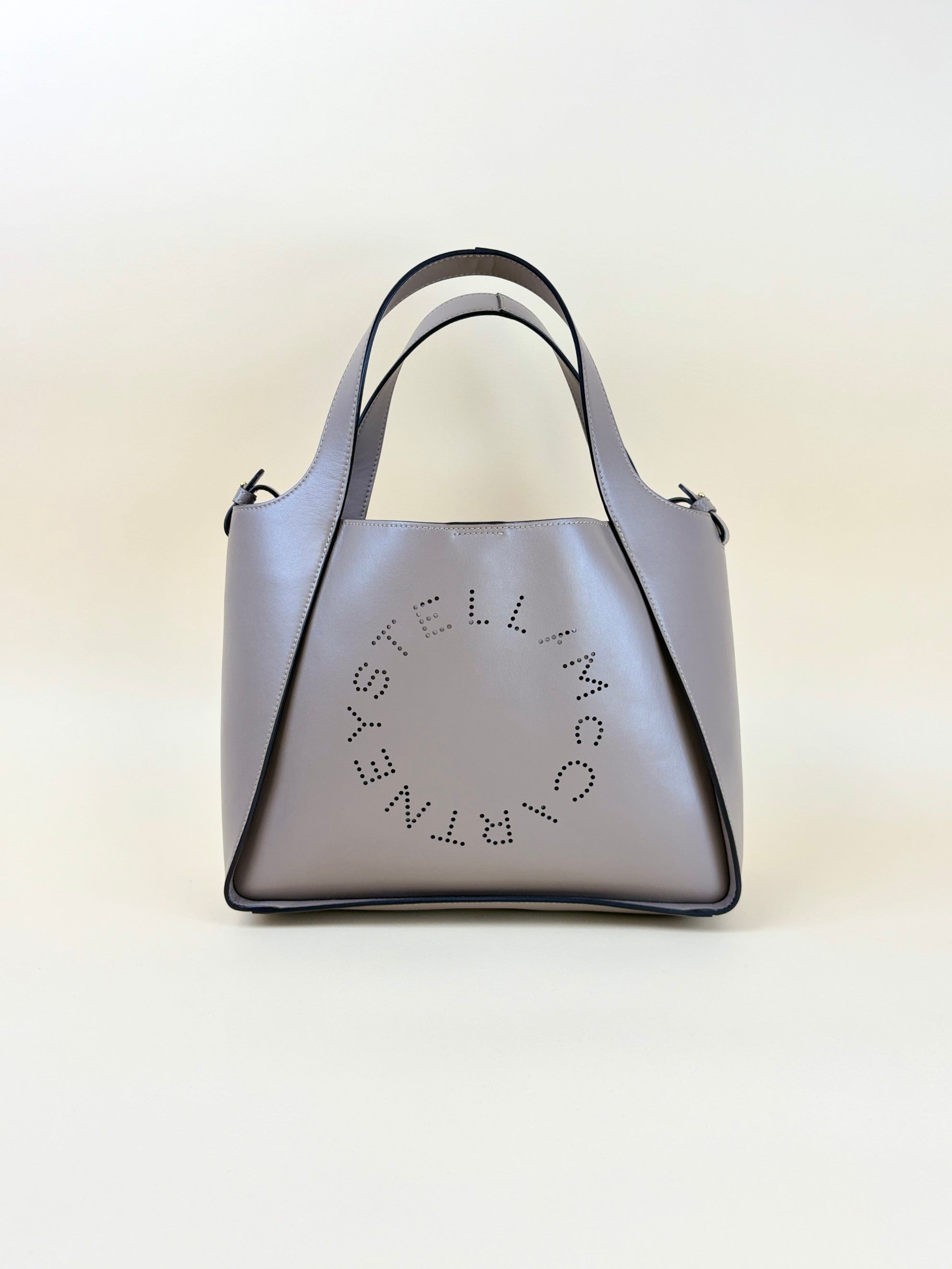 Stella Mccartney moss eco alter nappa perforated logo top handle