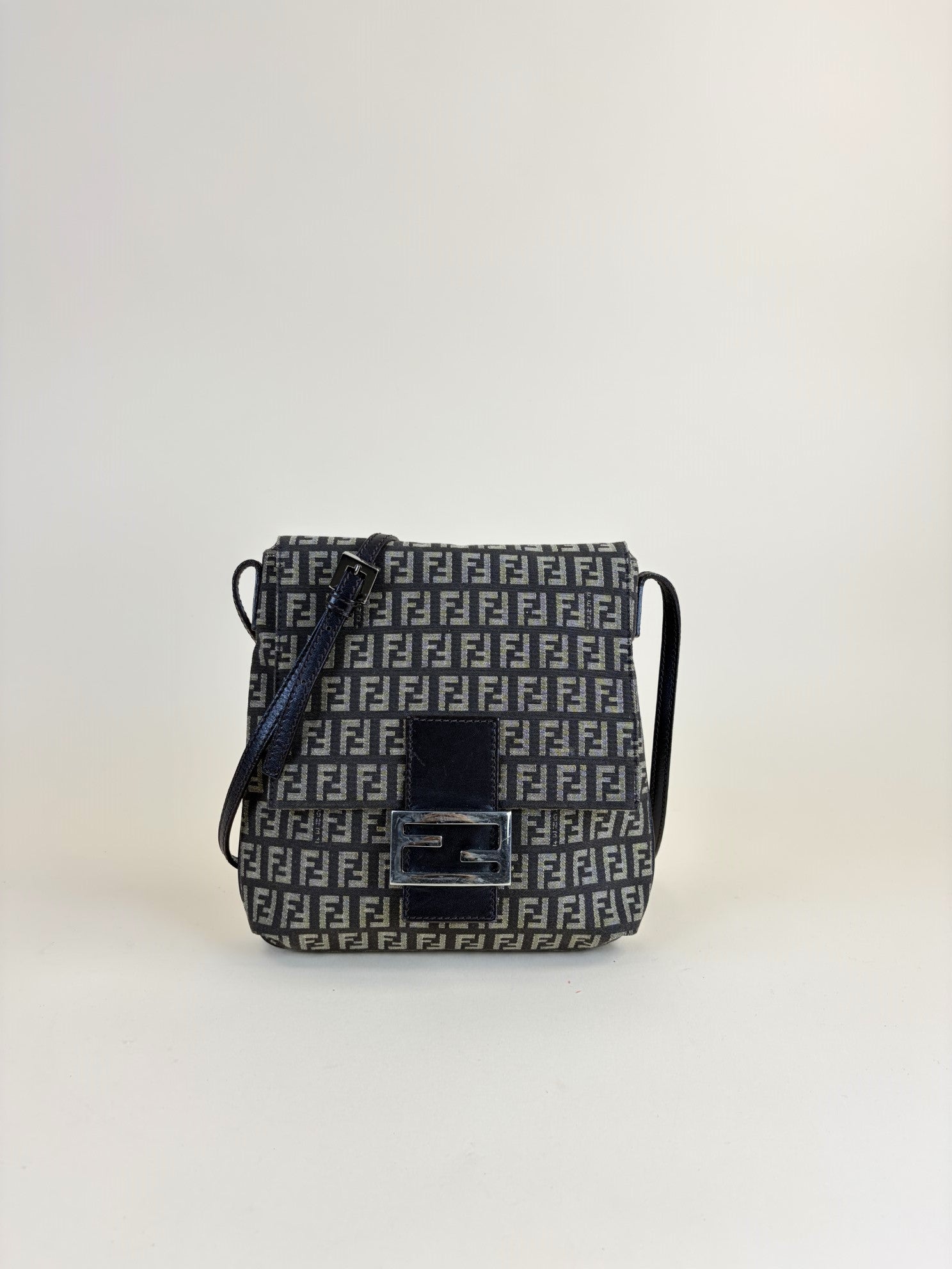 Fendi Grey FF Zucchino Crossbody Bag