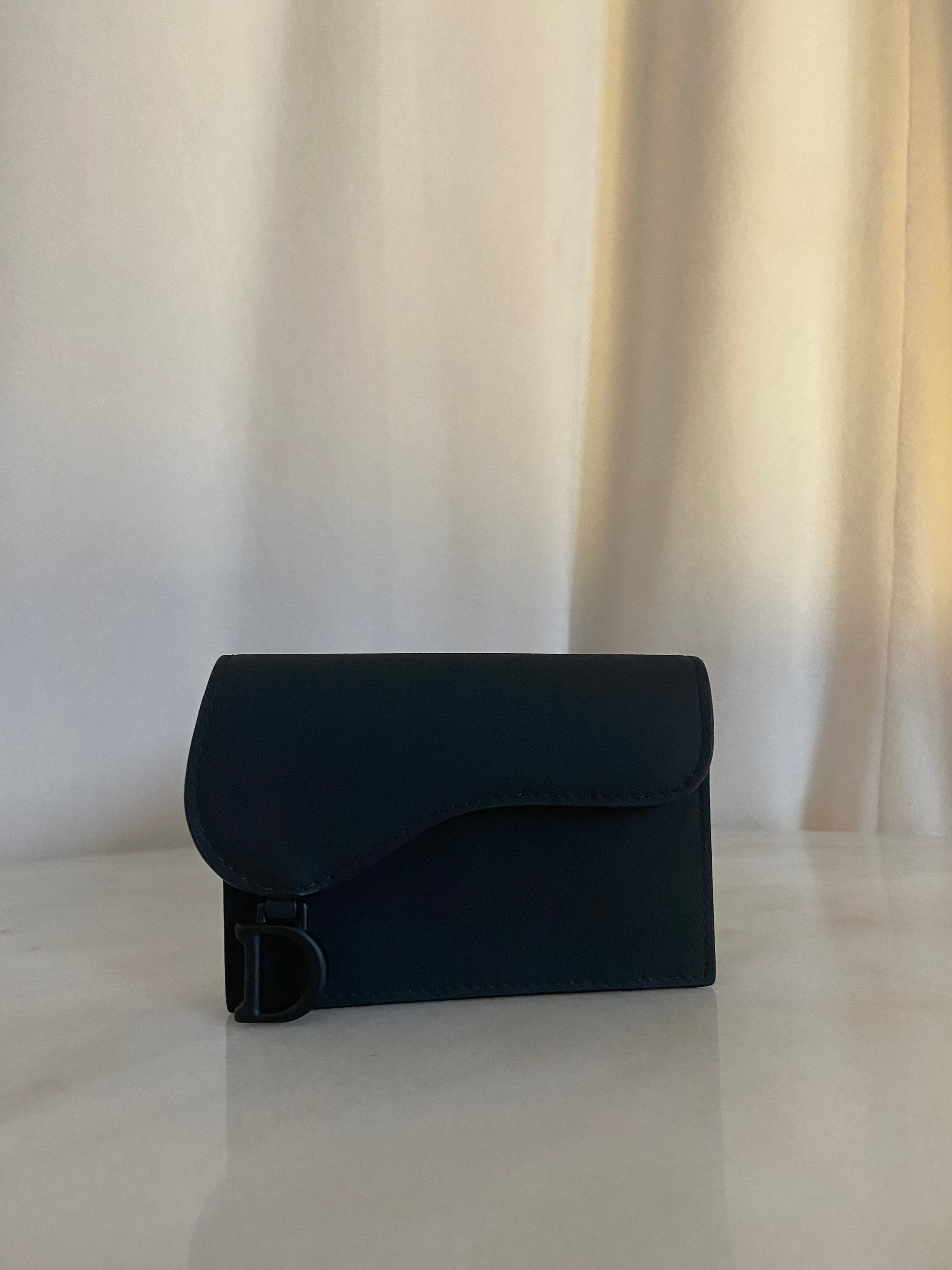 Christian Dior Black Saddle Card Holder-Card Holder-Christian Dior-The Closet Egypt