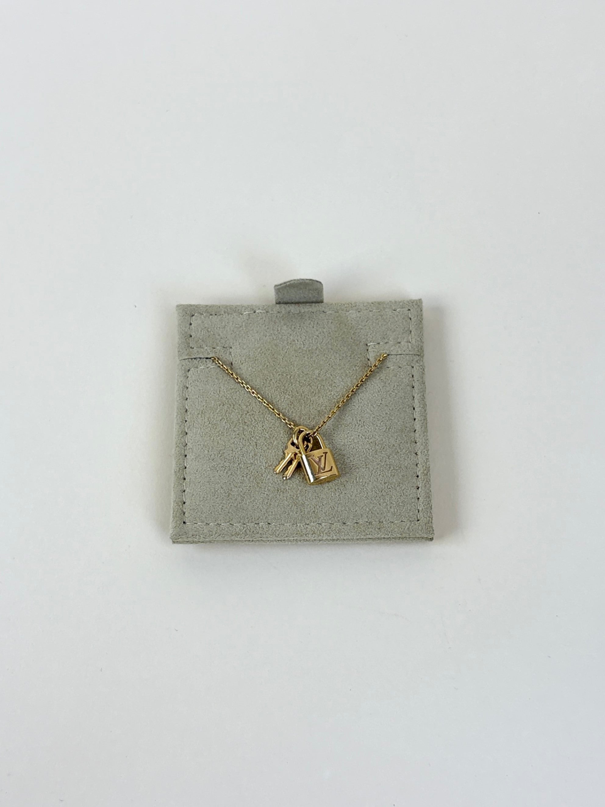 louis Vuitton rose gold lock 2keys necklace