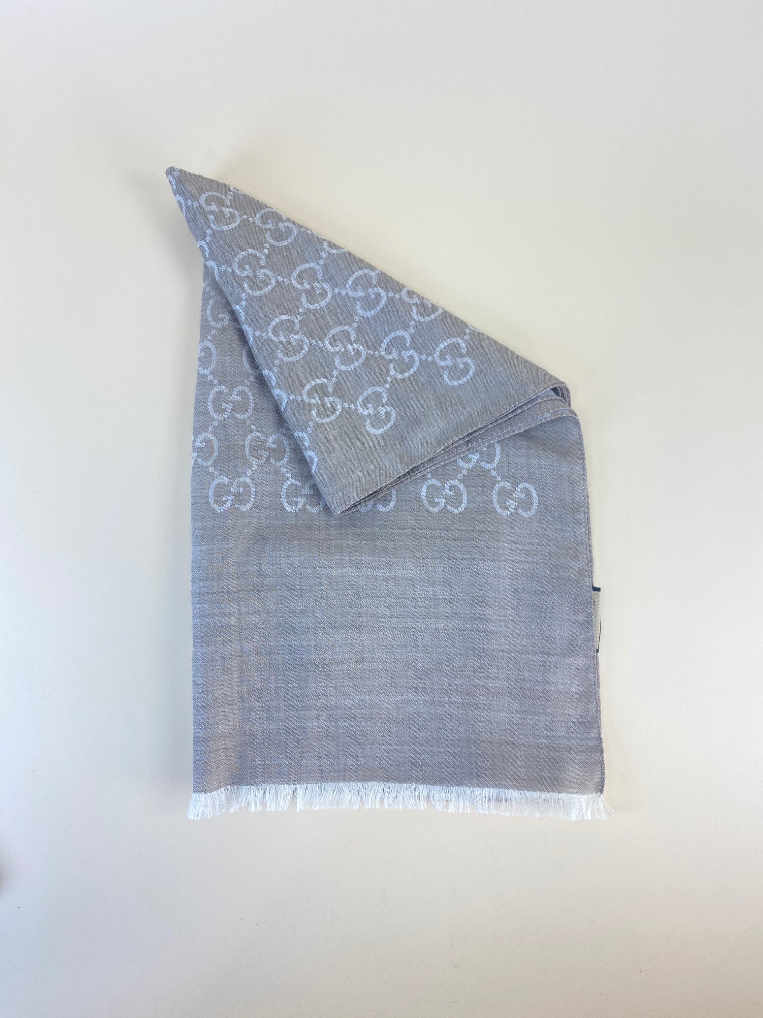 Gucci Beige GG monogram silk scarf