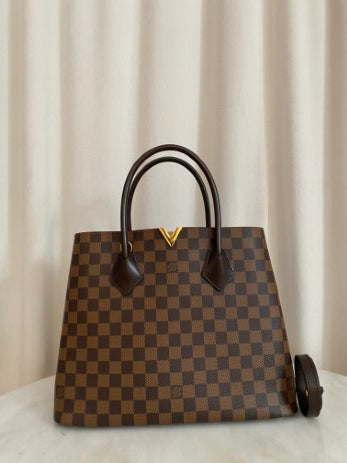 Louis Vuitton Damier Ebene Kensington Tote Bag W/ Strap-handbag-Louis Vuitton-The Closet Egypt
